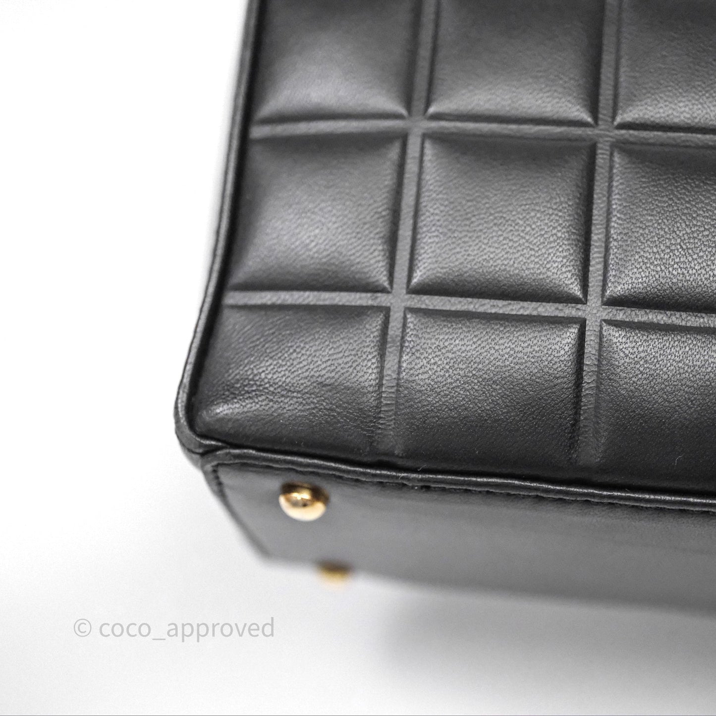 Chanel Vintage Chocolate Bar Shoulder Bag Black Lambskin