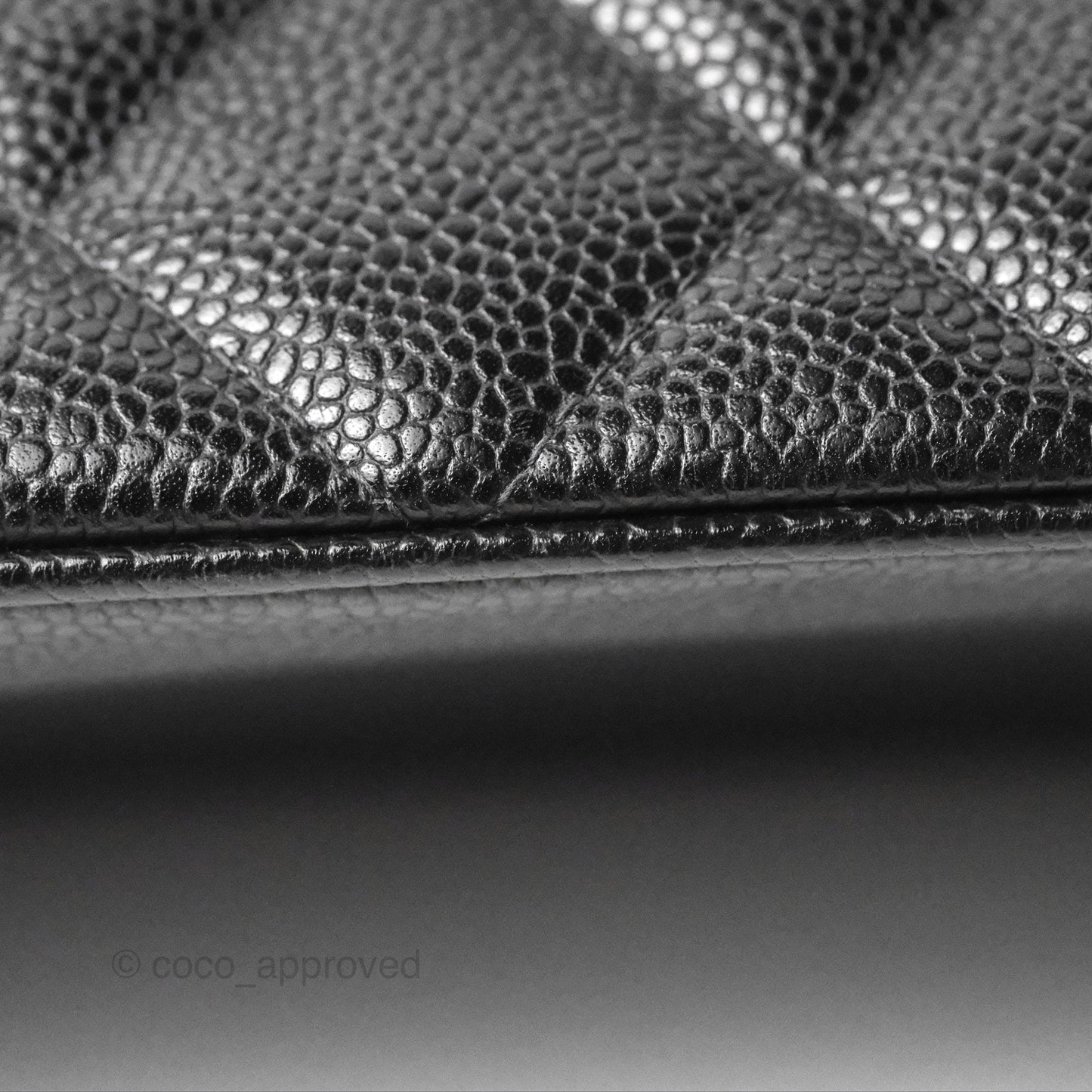 Chanel Vintage Medallion CC Tote Bag Black Caviar Gold Hardware