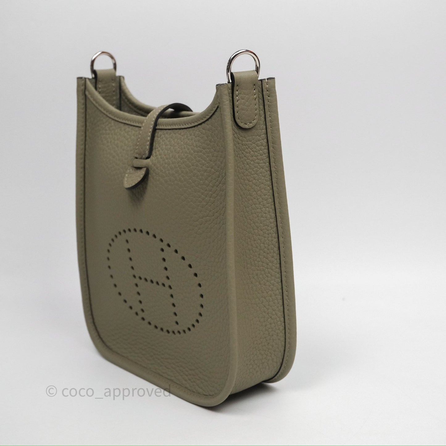 Hermès Mini Evelyne 16 Sauge Q1 Clemence Palladium Hardware