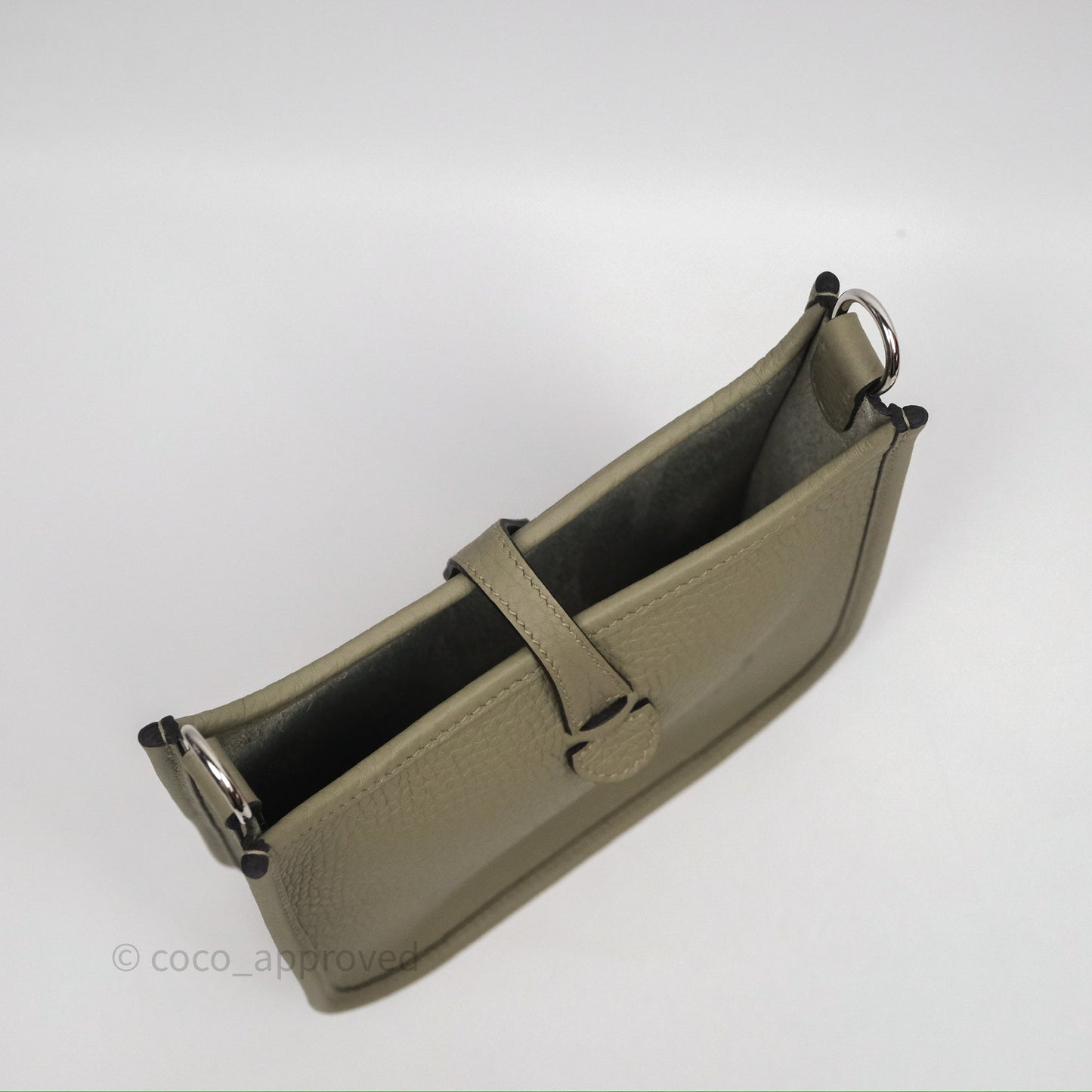 Hermès Mini Evelyne 16 Sauge Q1 Clemence Palladium Hardware