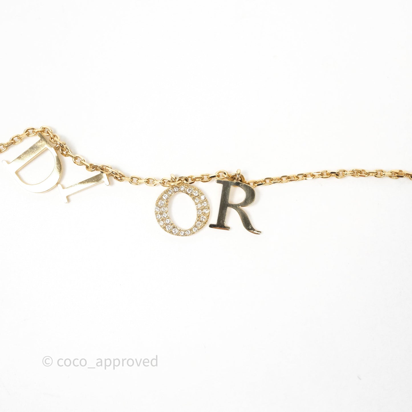 Christian Dior Logo Necklace Gold Tone