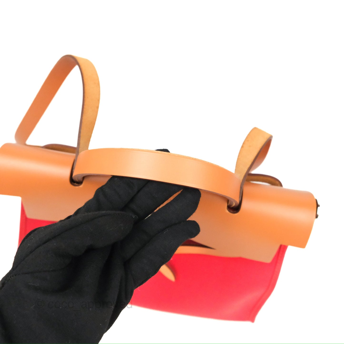 Hermès Herbag Zip 31 Retourne Red/Natural Canvas Palladium Hardware