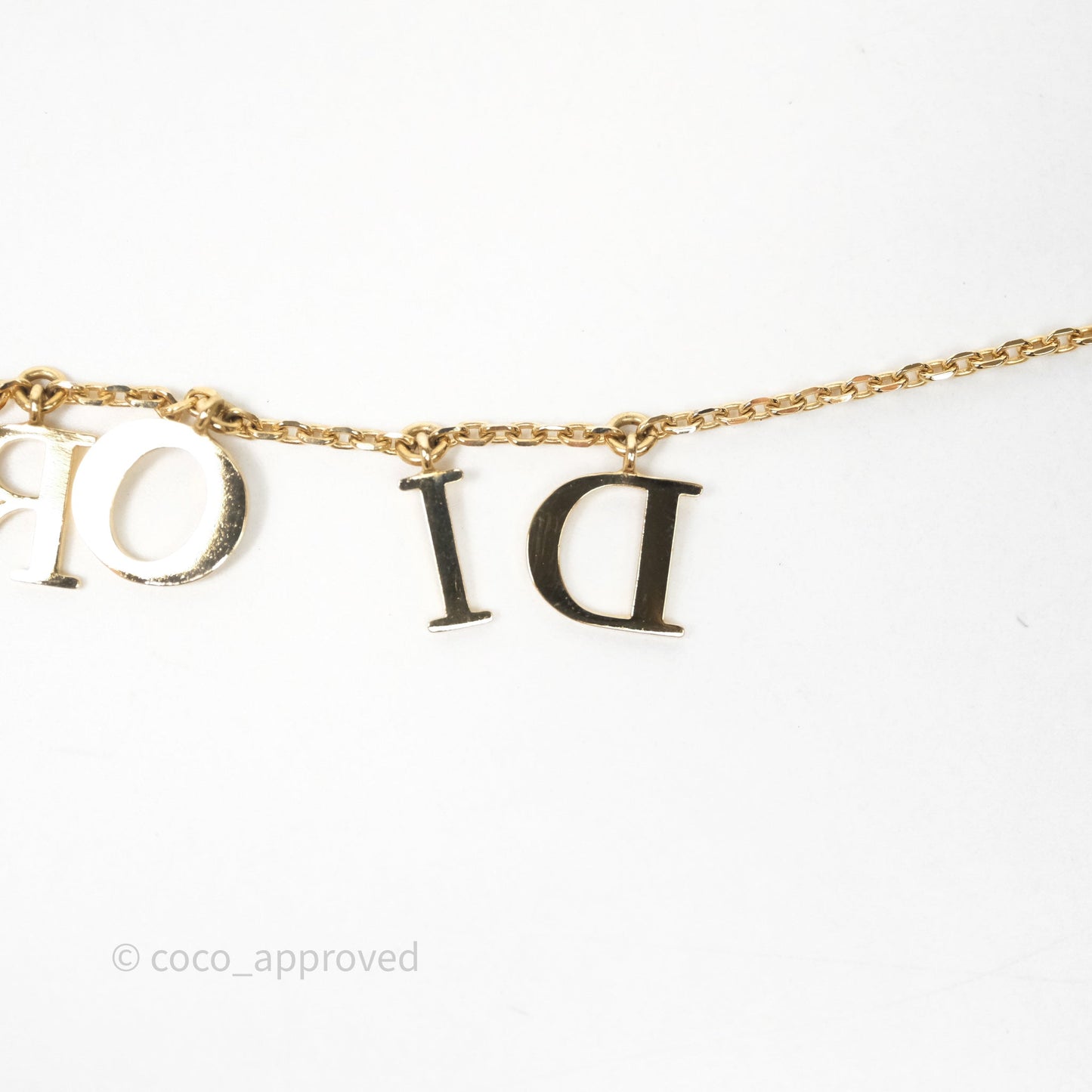 Christian Dior Logo Necklace Gold Tone