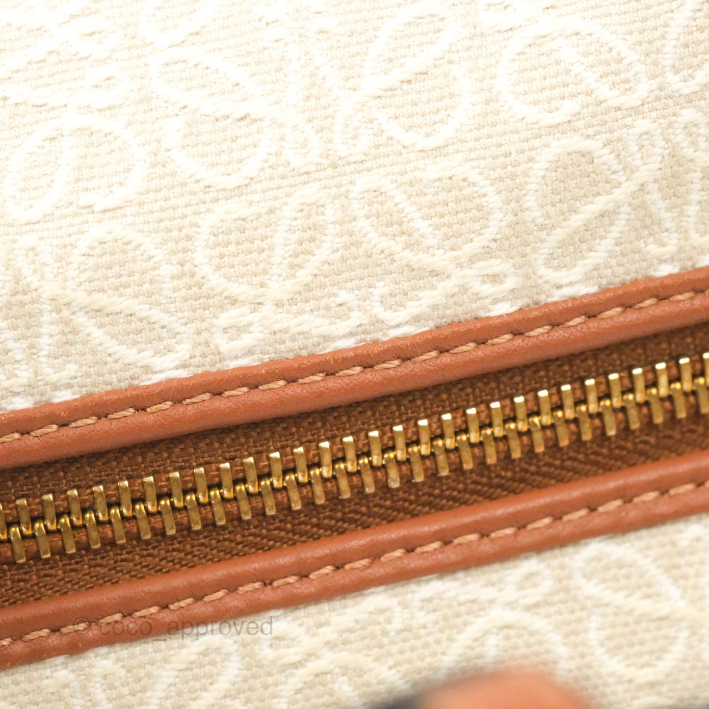 Loewe Small Cubi bag in Anagram Jacquard & Calfskin Ecru/Tan
