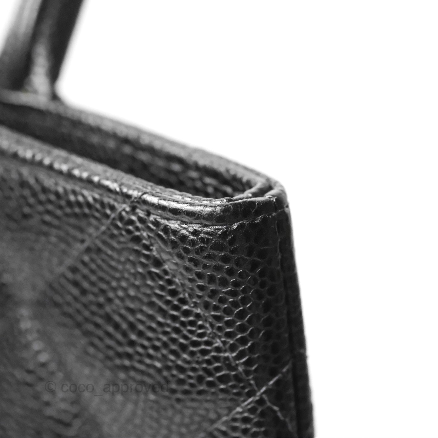 Chanel Vintage Medallion CC Tote Bag Black Caviar Gold Hardware