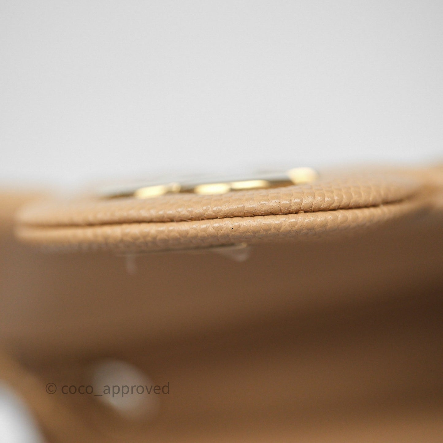 Chanel Classic M/L Medium Flap Quilted Beige Caviar Gold Hardware