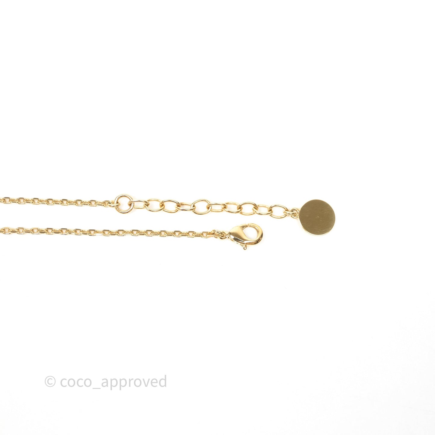 Christian Dior Logo Necklace Gold Tone