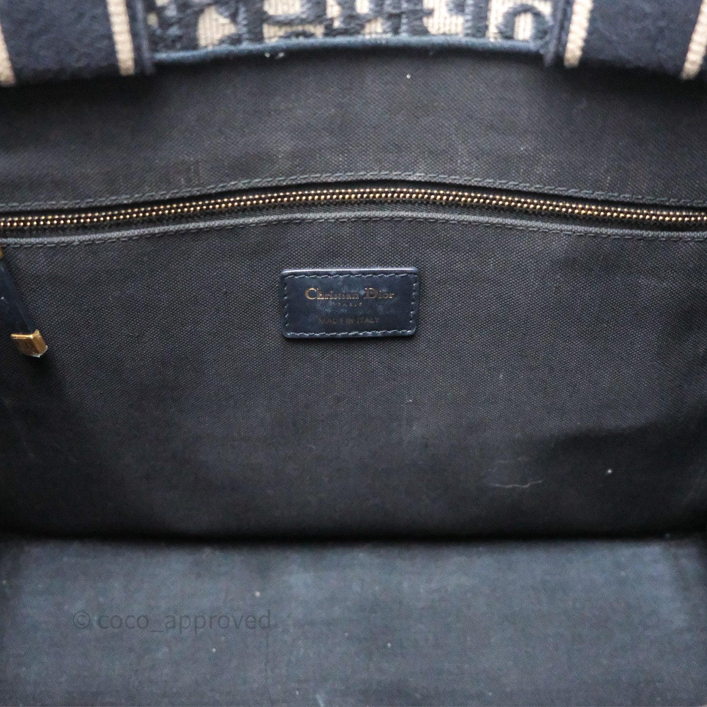 Christian Dior Medium Dior Book Tote Blue Dior Oblique Embroidery and Calfskin
