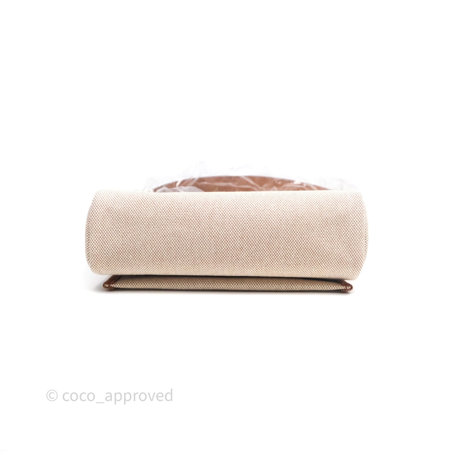 Hermes Mini Herbag Ecru Beige/ Fauve 34 Palladium Hardware