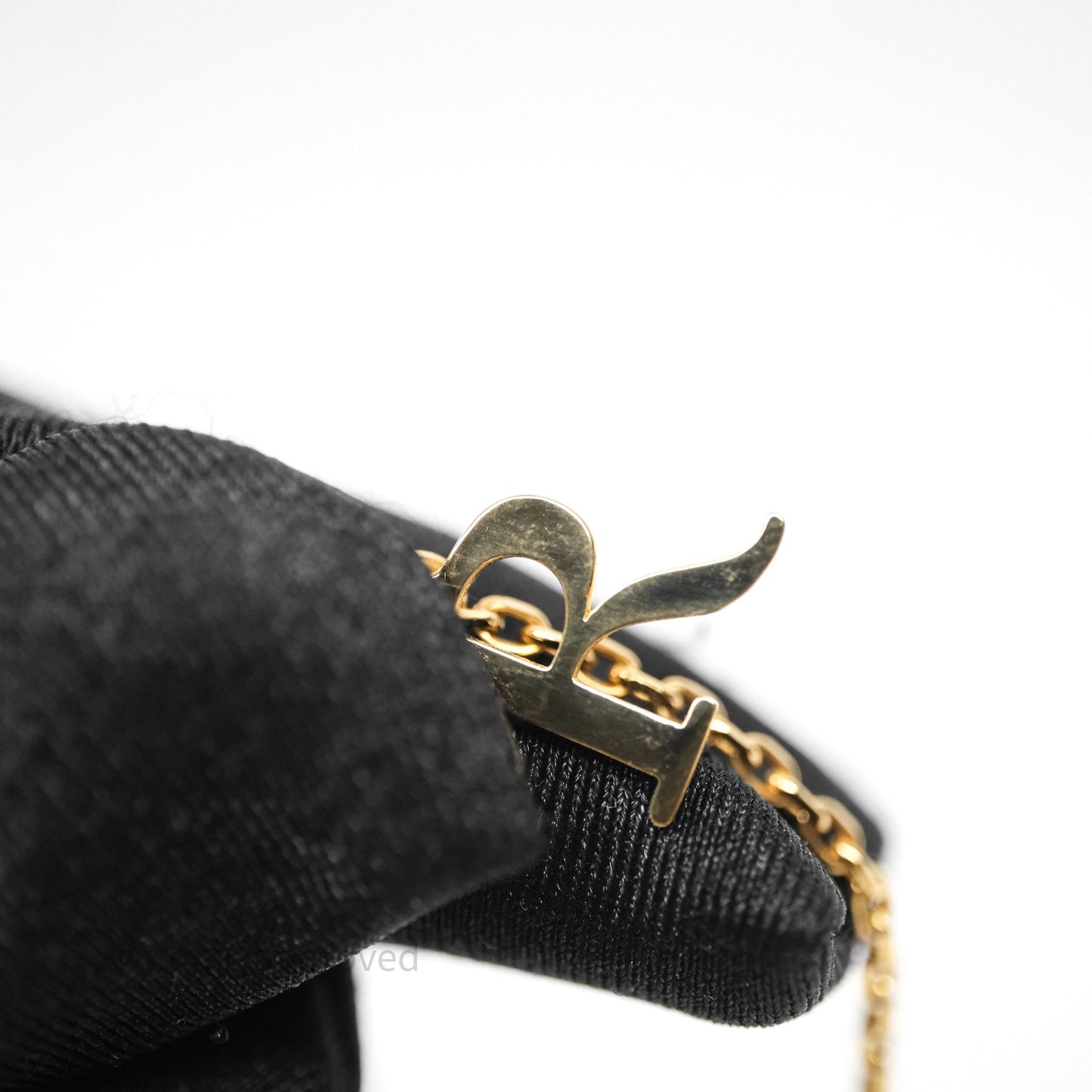 Christian Dior Logo Necklace Gold Tone
