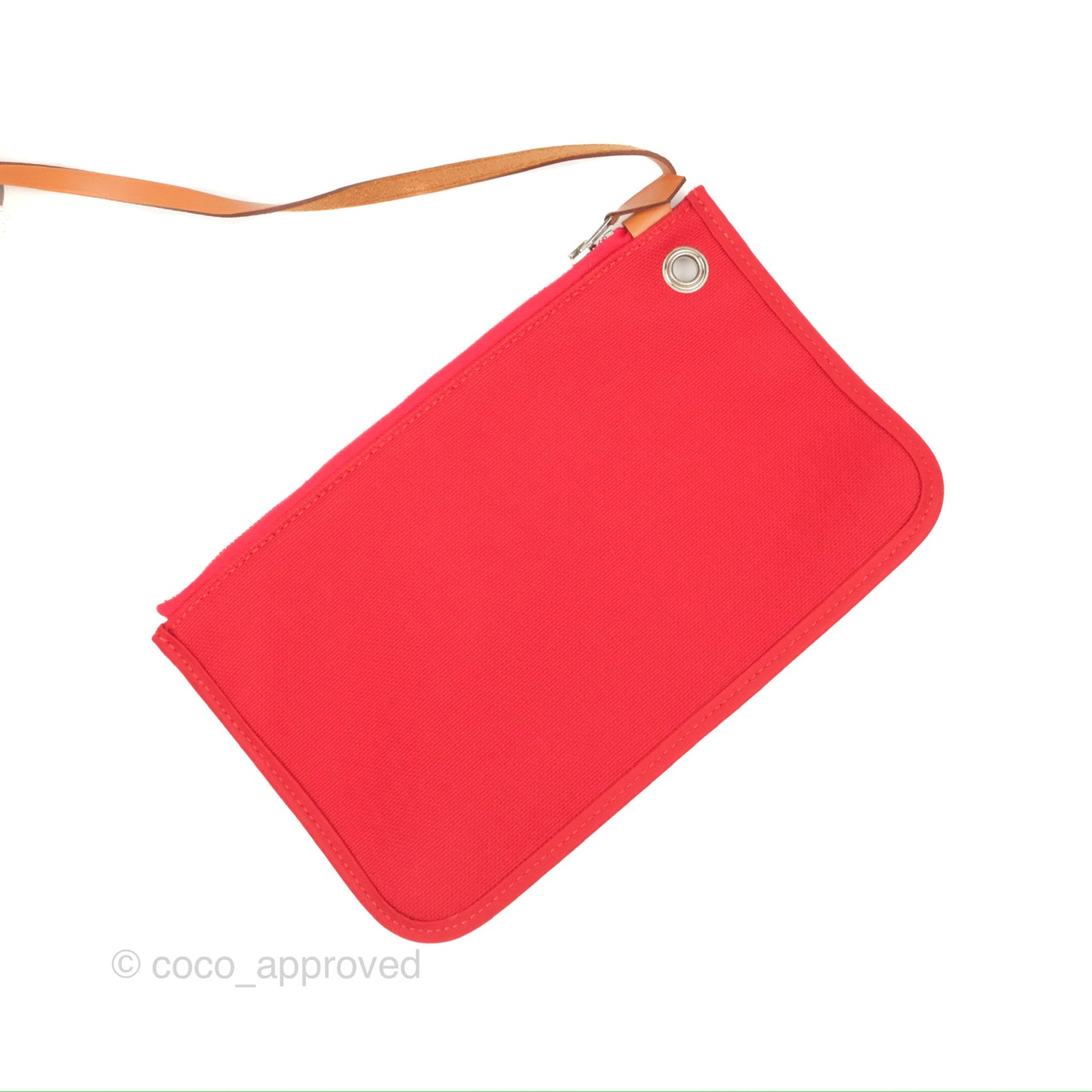 Hermès Herbag Zip 31 Retourne Red/Natural Canvas Palladium Hardware