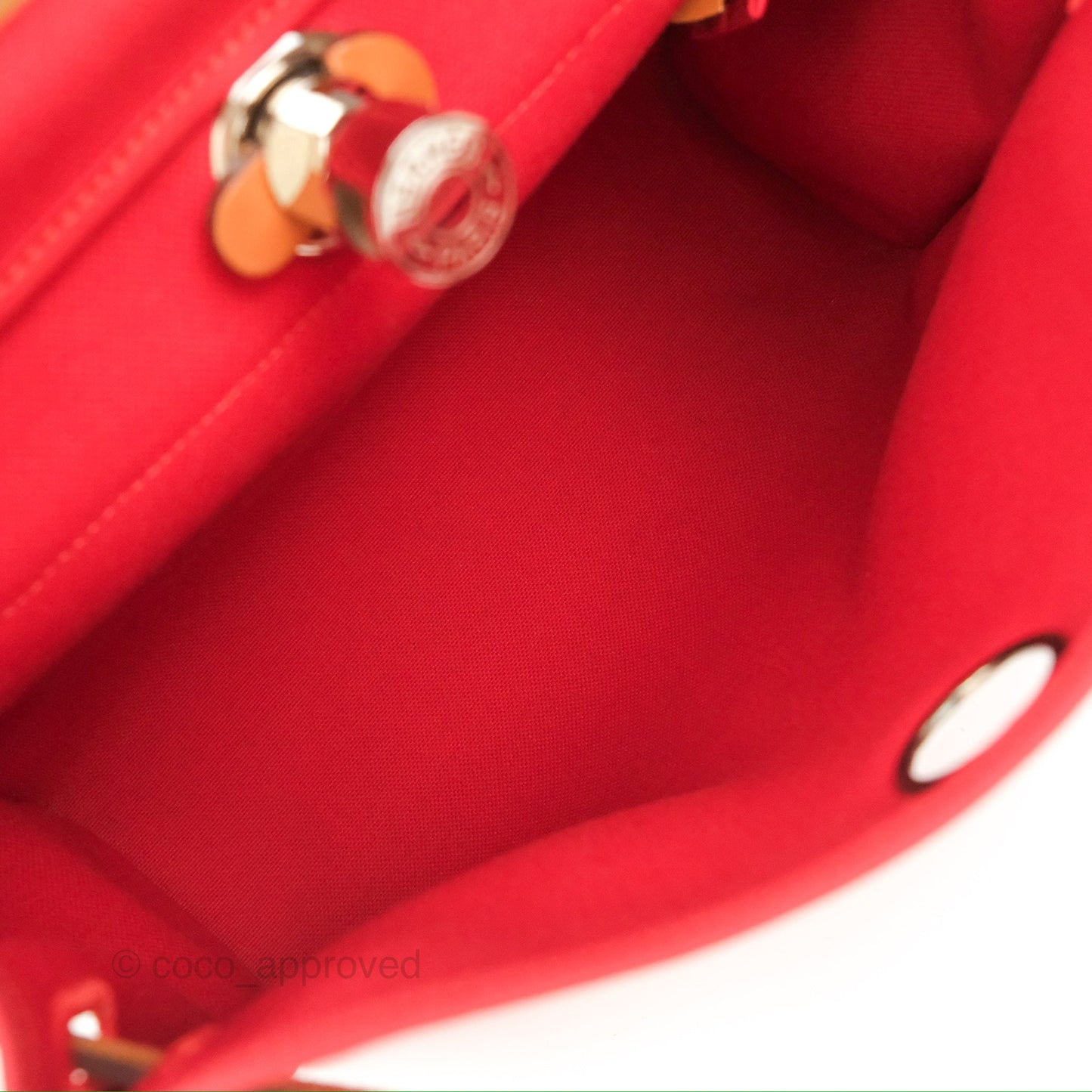 Hermès Herbag Zip 31 Retourne Red/Natural Canvas Palladium Hardware