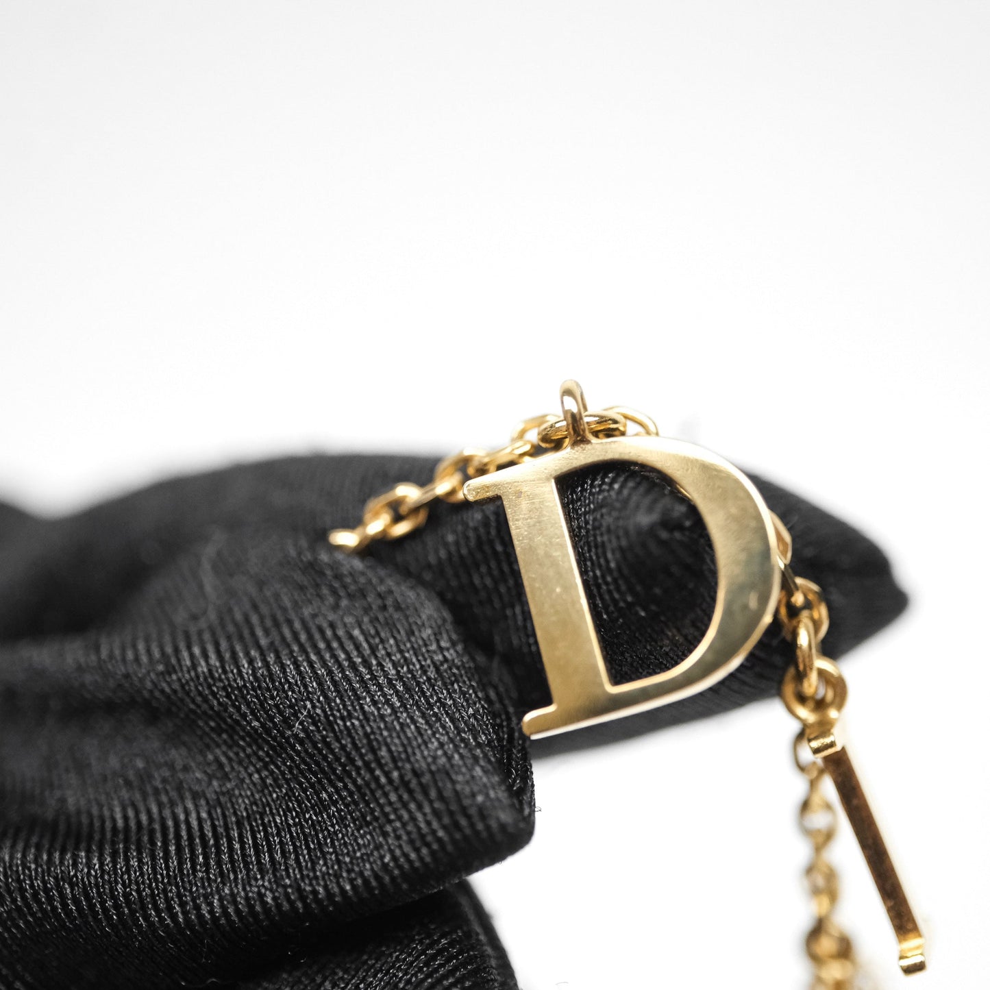 Christian Dior Logo Necklace Gold Tone