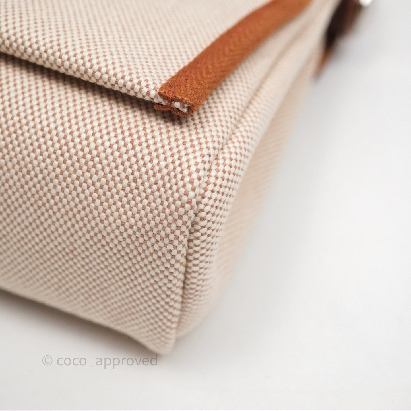 Hermes Mini Herbag Ecru Beige/ Fauve 34 Palladium Hardware