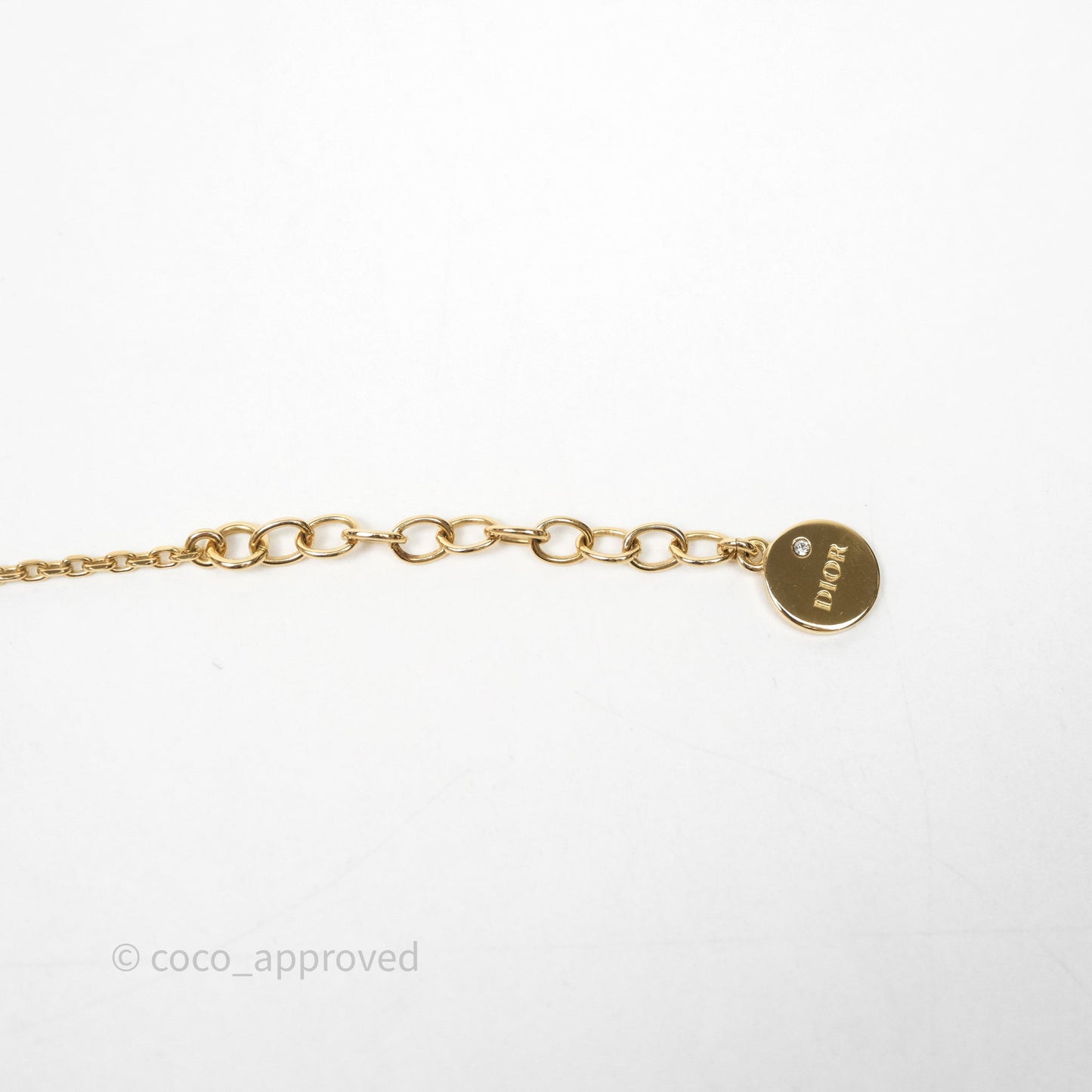 Christian Dior Logo Necklace Gold Tone