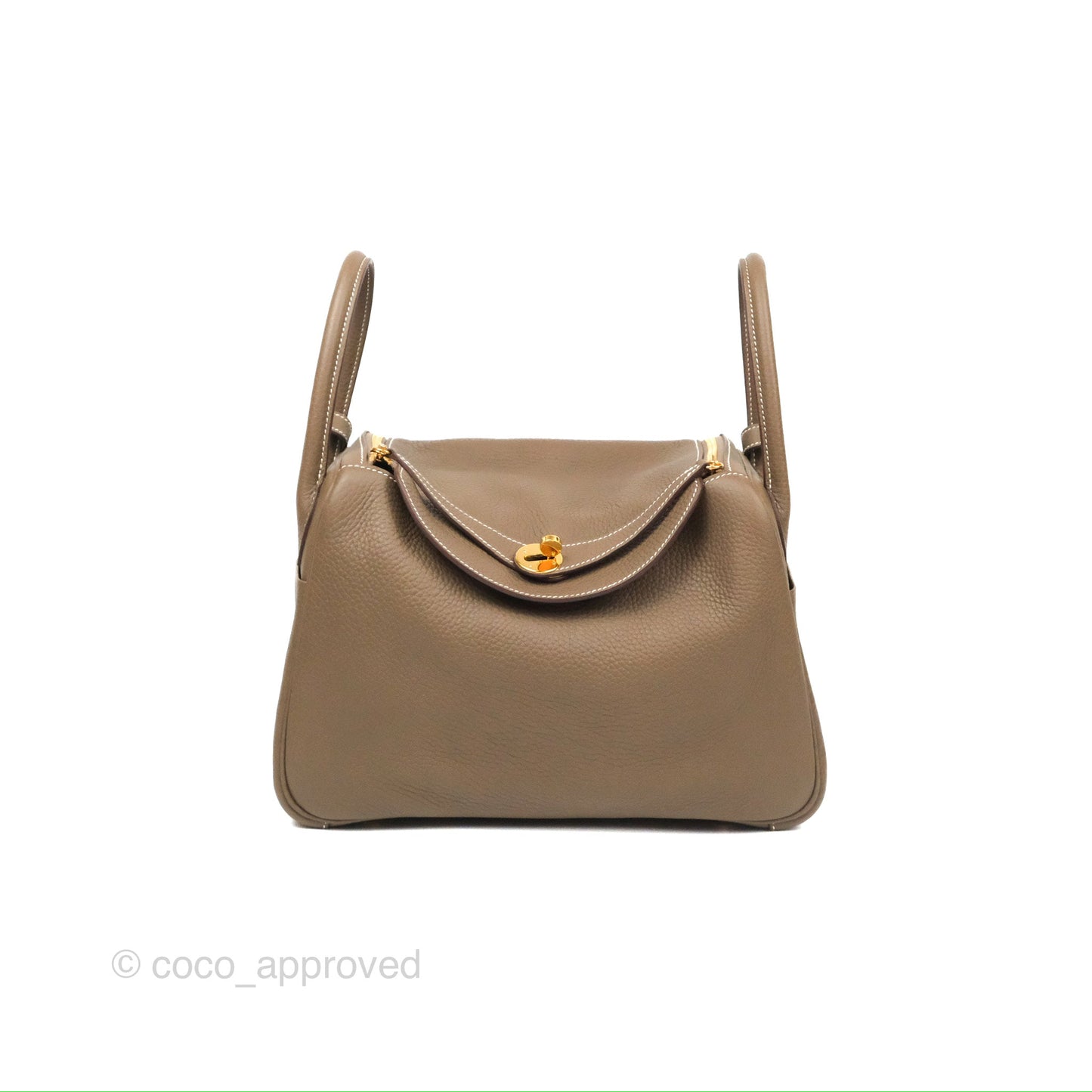 Hermès Lindy 30 Etoupe Clemence Gold Hardware