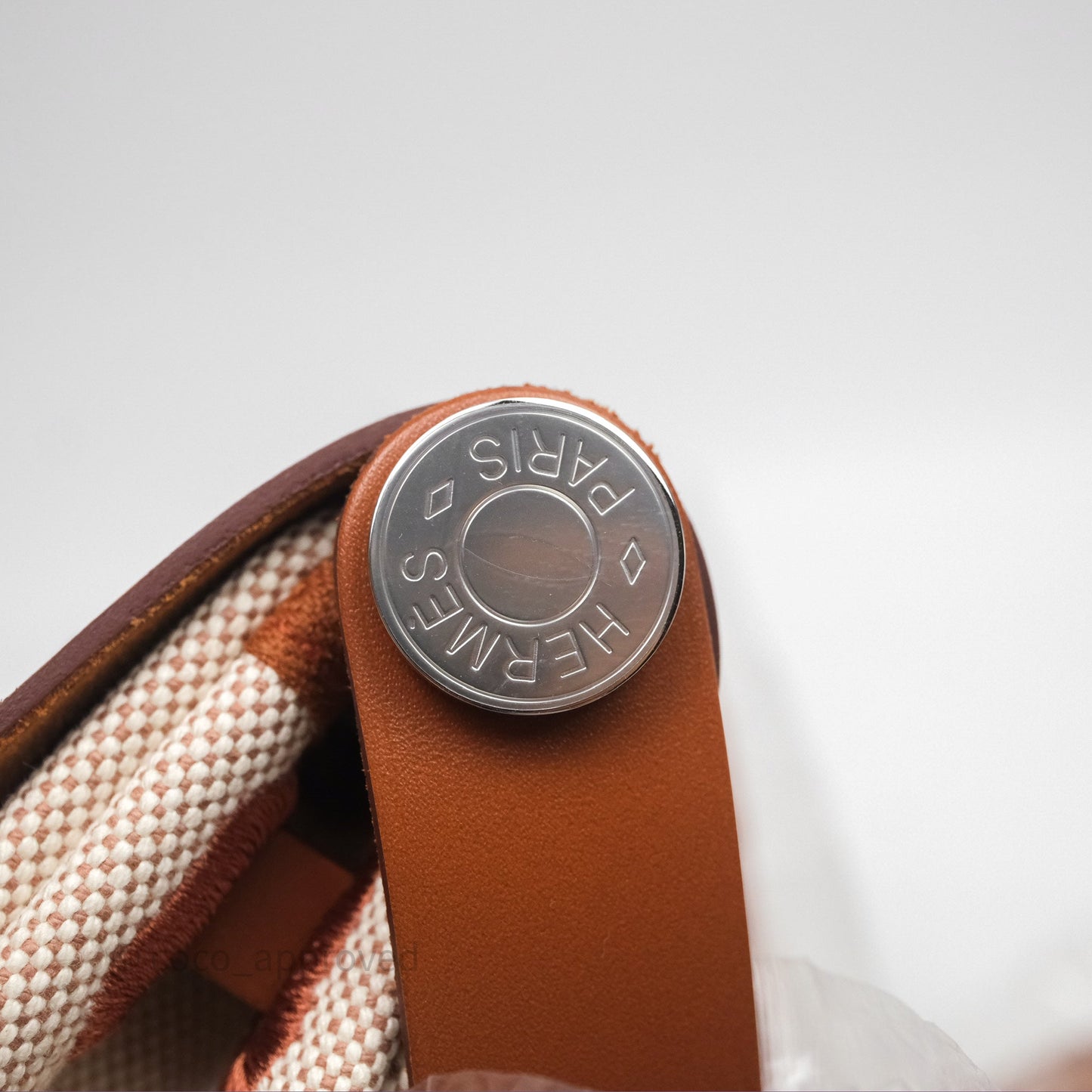 Hermes Mini Herbag Ecru Beige/ Fauve 34 Palladium Hardware