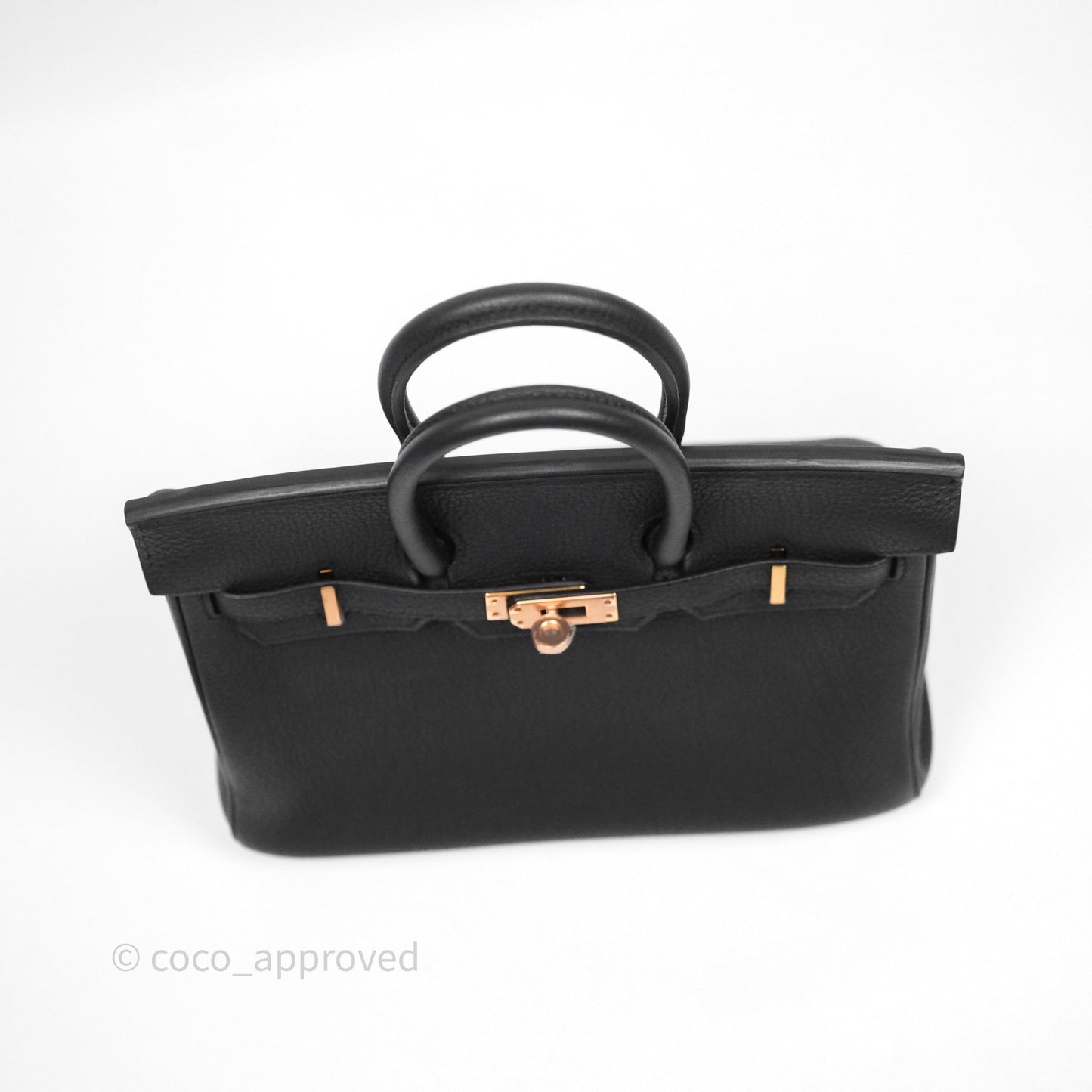 Hermes Birkin 25 Black 89 Togo Rose Gold Hardware