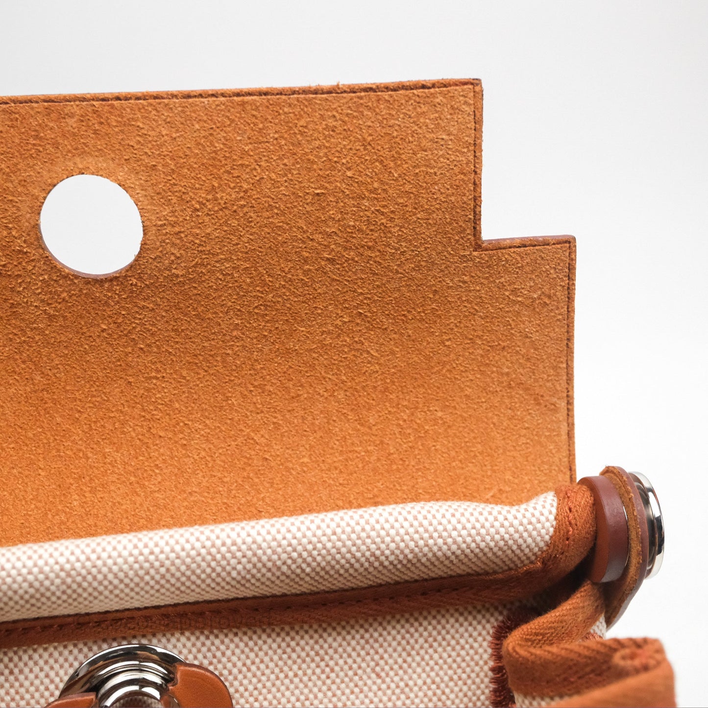 Hermes Mini Herbag Ecru Beige/ Fauve 34 Palladium Hardware