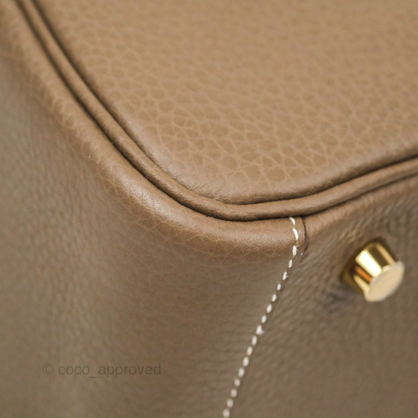 Hermès Lindy 30 Etoupe Clemence Gold Hardware