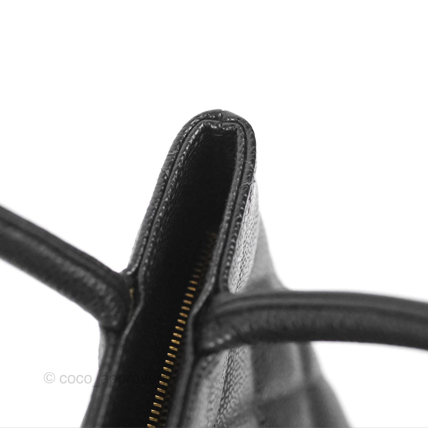 Chanel Vintage Medallion CC Tote Bag Black Caviar Gold Hardware