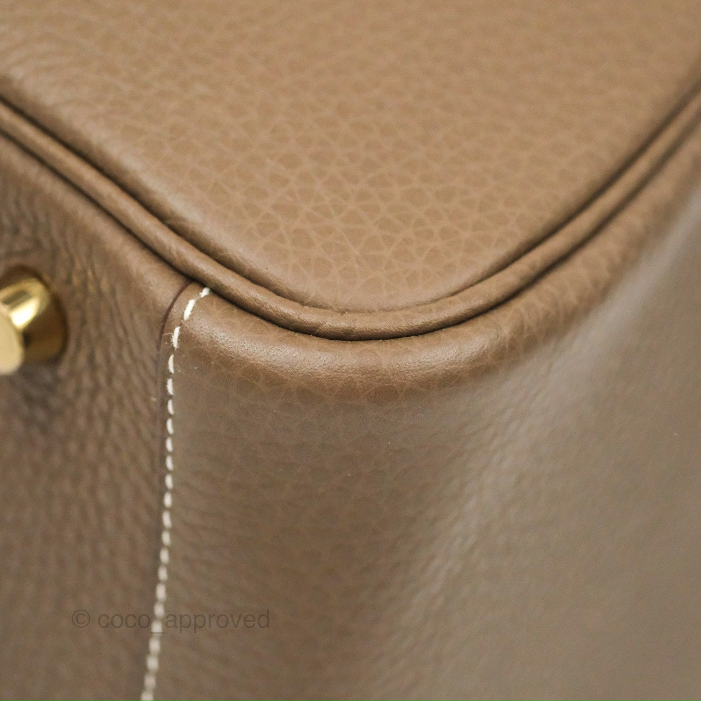 Hermès Lindy 30 Etoupe Clemence Gold Hardware