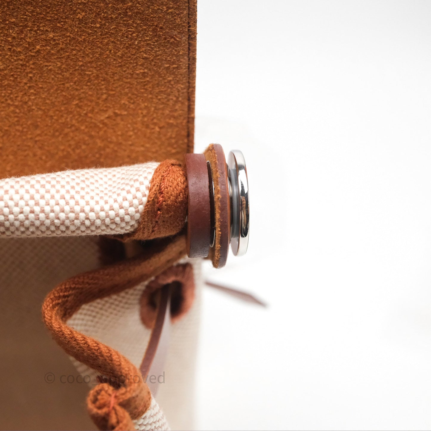 Hermes Mini Herbag Ecru Beige/ Fauve 34 Palladium Hardware