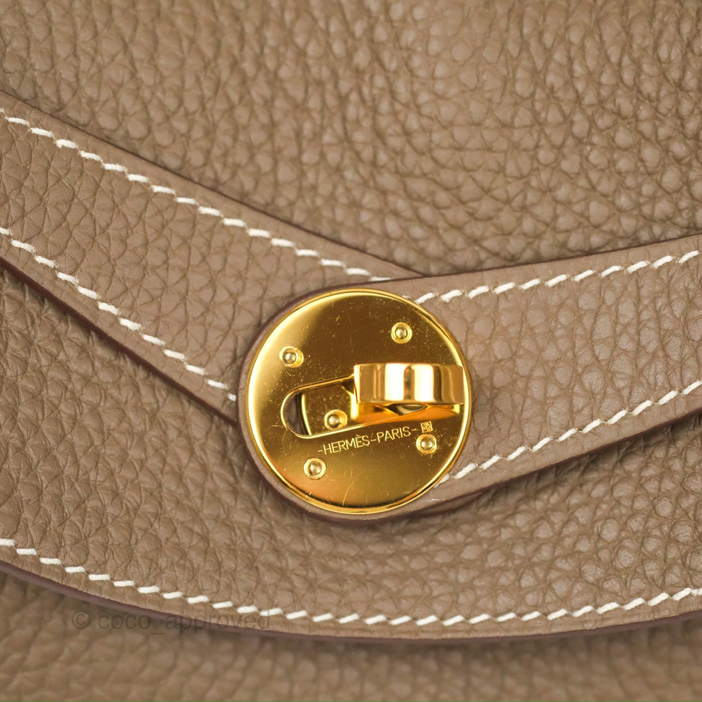 Hermès Lindy 30 Etoupe Clemence Gold Hardware