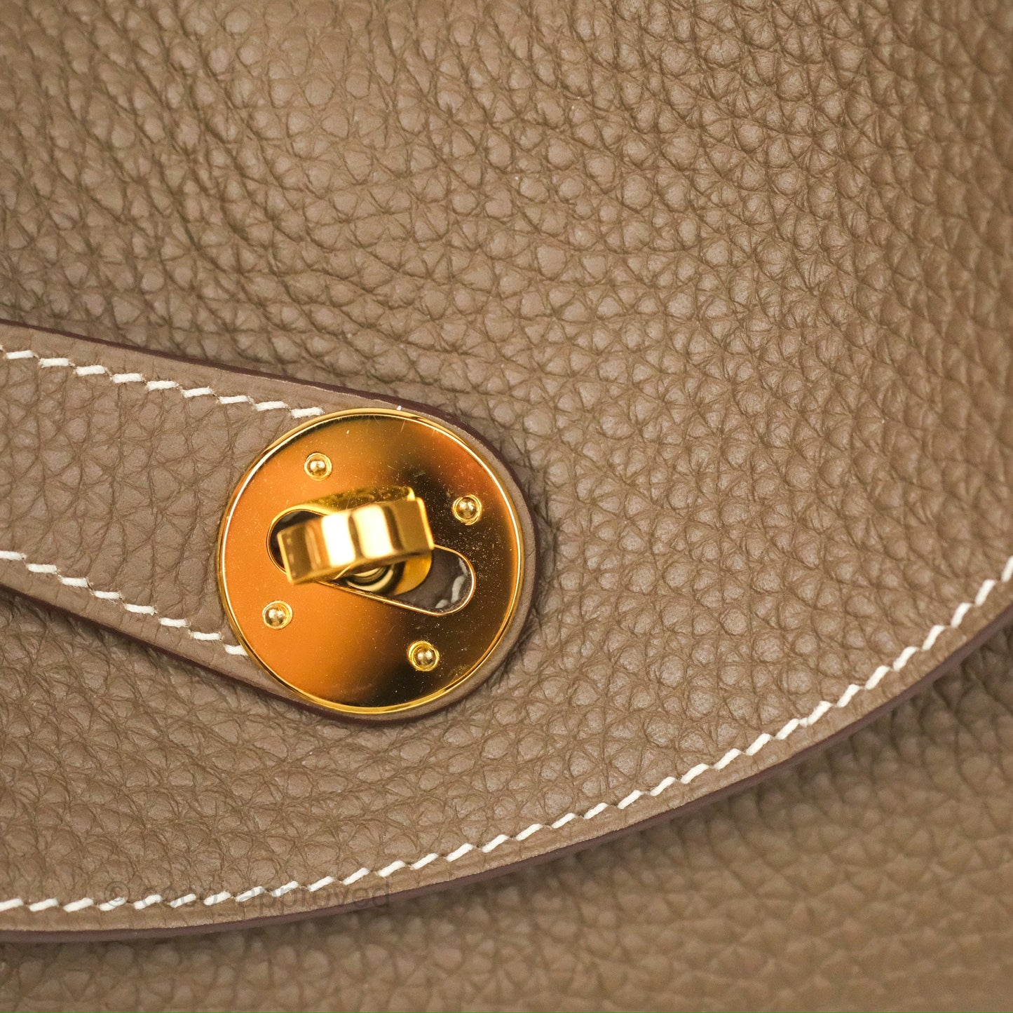 Hermès Lindy 30 Etoupe Clemence Gold Hardware