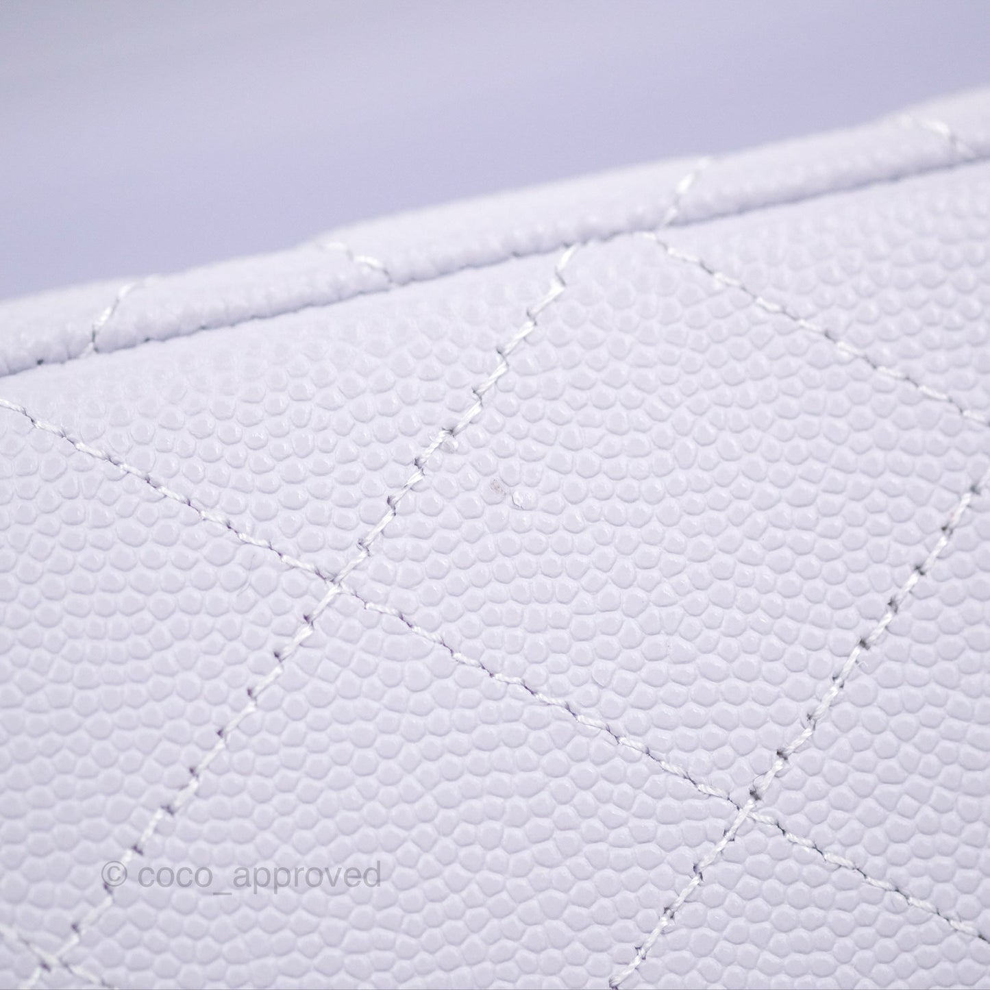 Chanel Classic M/L Medium Flap Quilted Lilac Caviar Silver Hardware