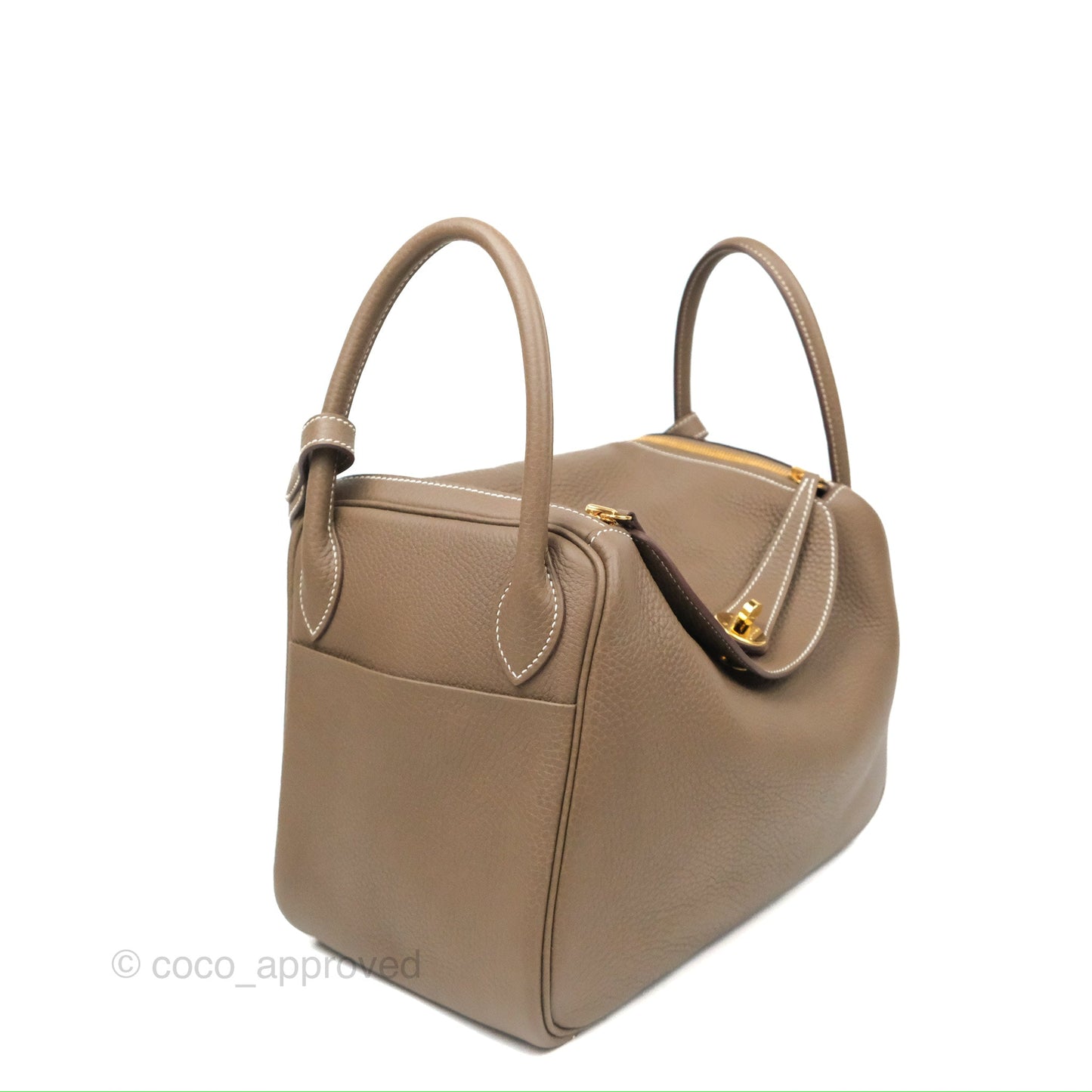 Hermès Lindy 30 Etoupe Clemence Gold Hardware