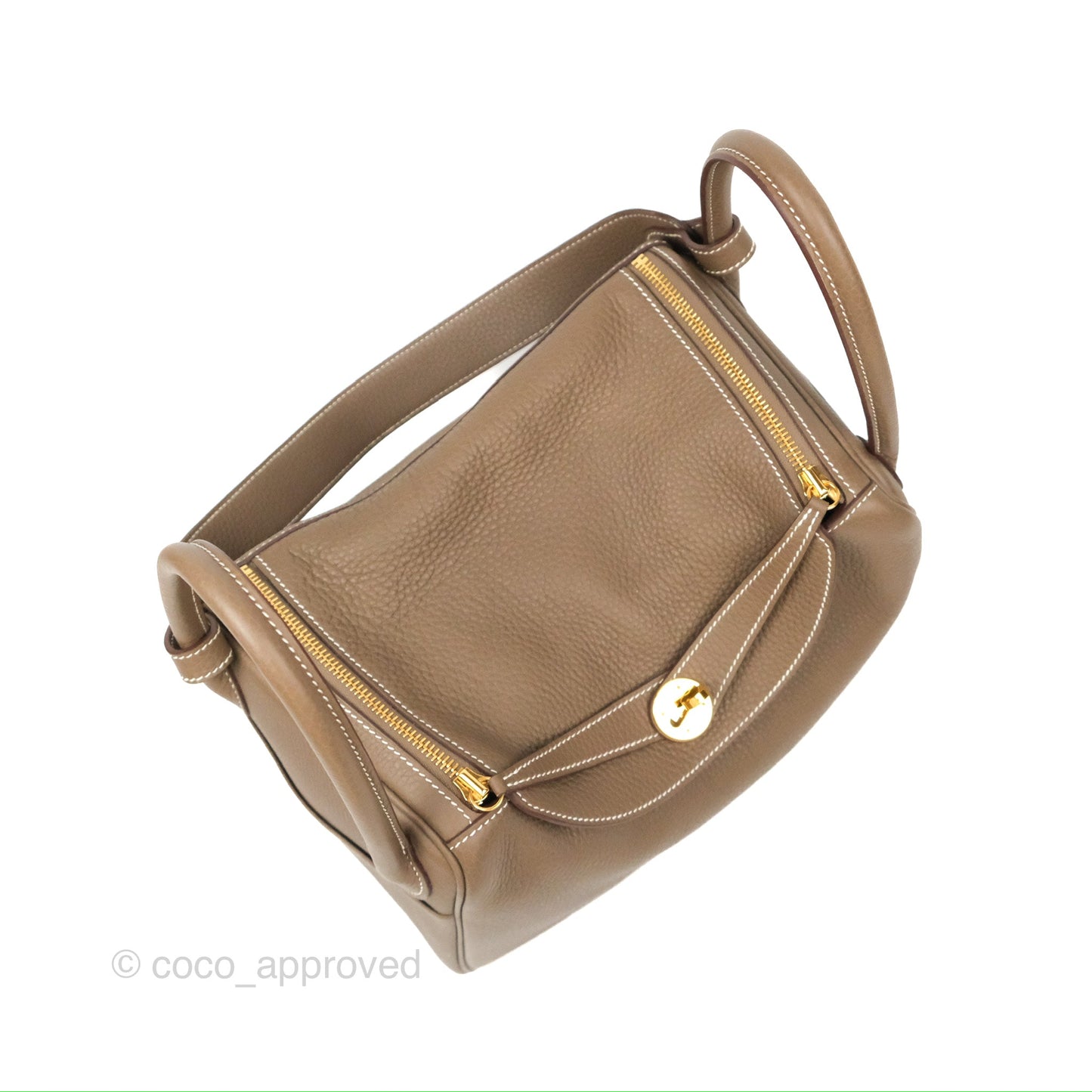 Hermès Lindy 30 Etoupe Clemence Gold Hardware