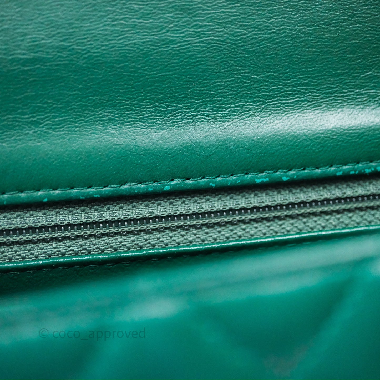 Chanel Mini Rectangular Quilted Lambskin Flap Bag Green Silver Hardware