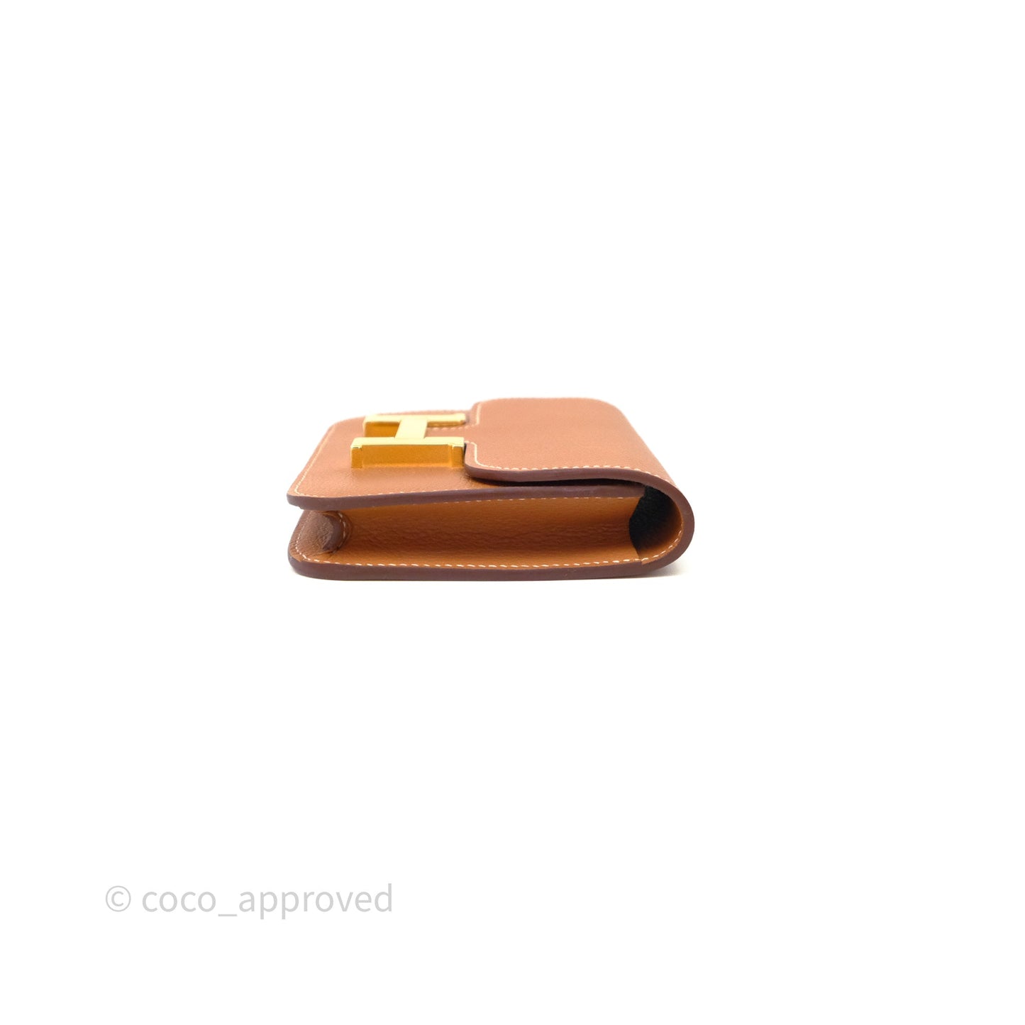 Hermès Constance Slim Wallet Gold 37 Evercolor Gold Hardware