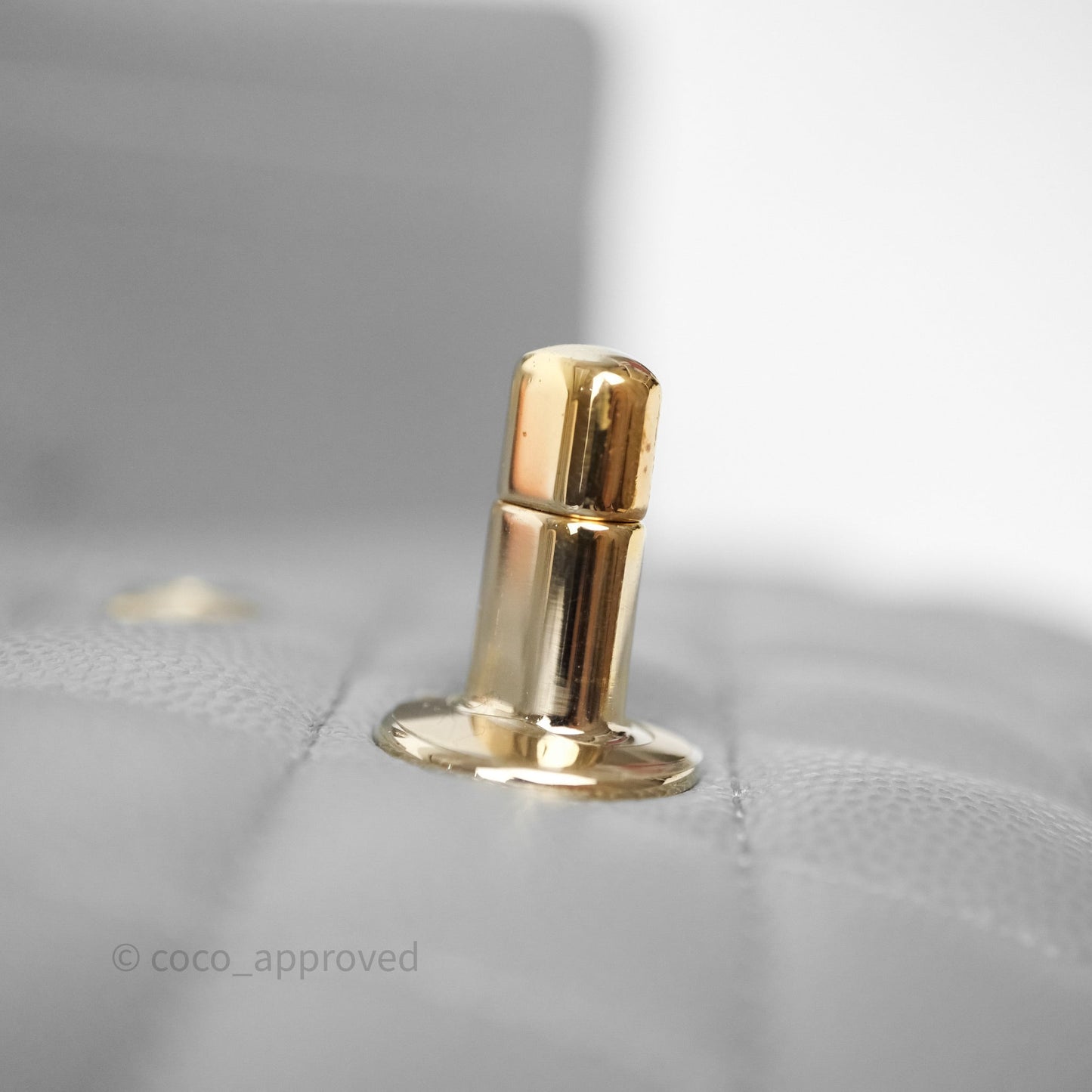 Chanel Small Classic Flap Quilted Grey Caviar Gold Hardware