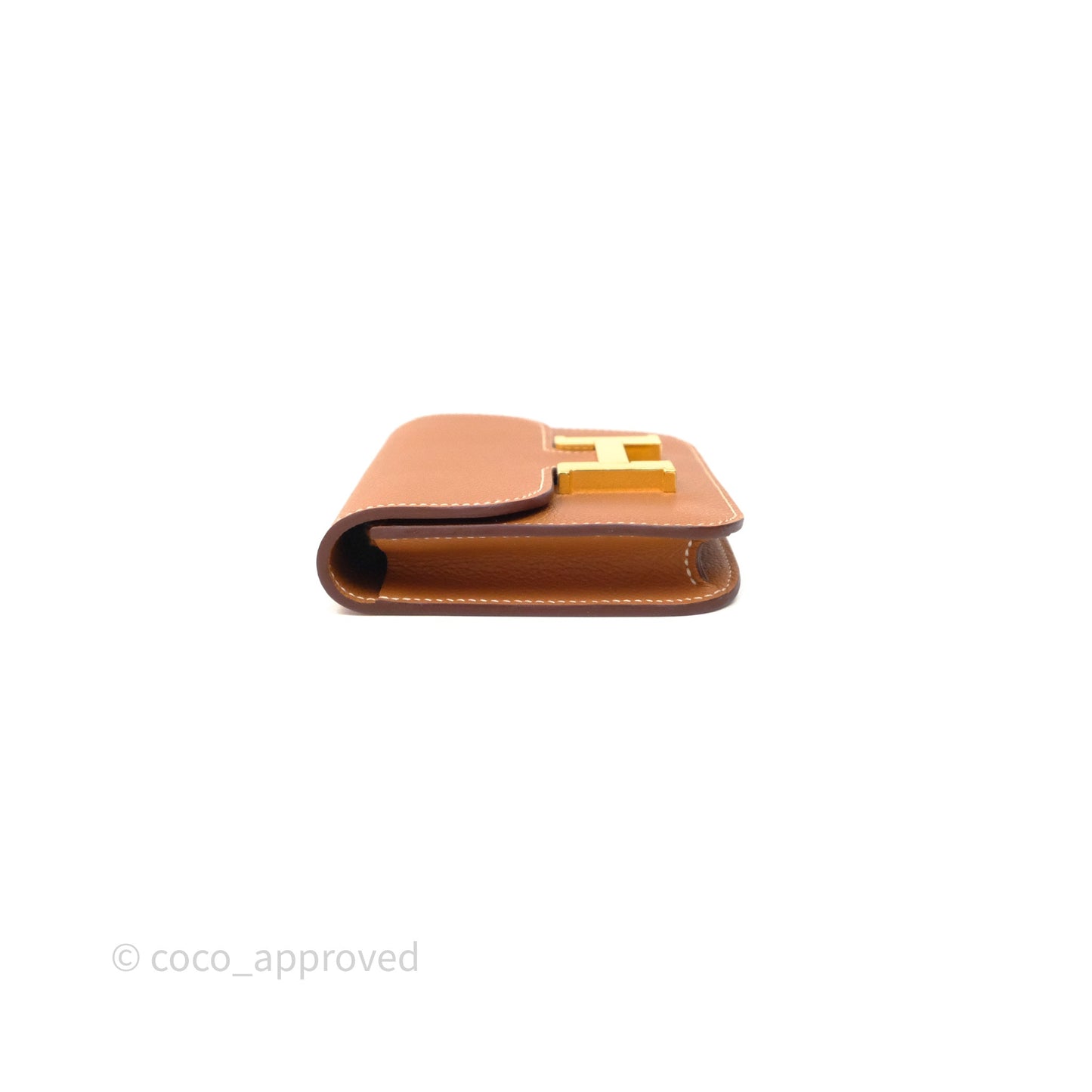 Hermès Constance Slim Wallet Gold 37 Evercolor Gold Hardware