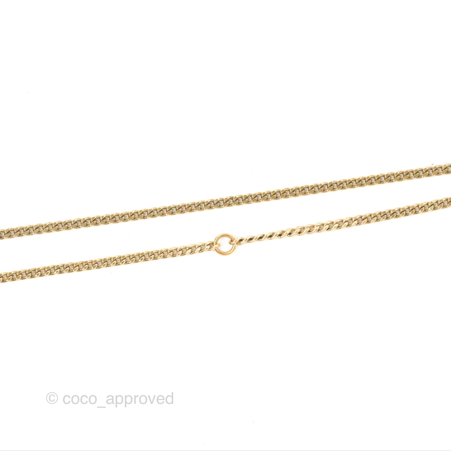 Chanel CC Dark Red Resin Necklace Gold Tone 14A