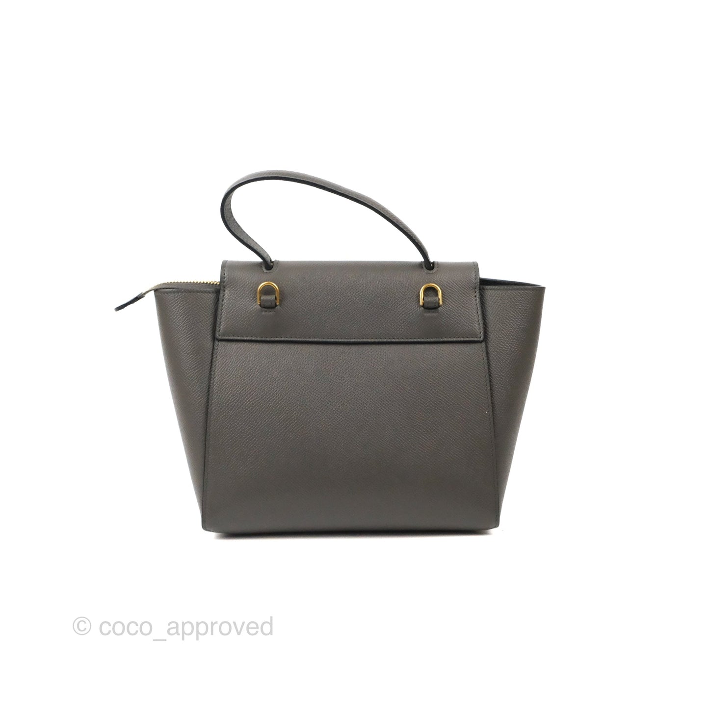 Celine Nano Belt Bag Grey Grained Calfskin Gold Hardware