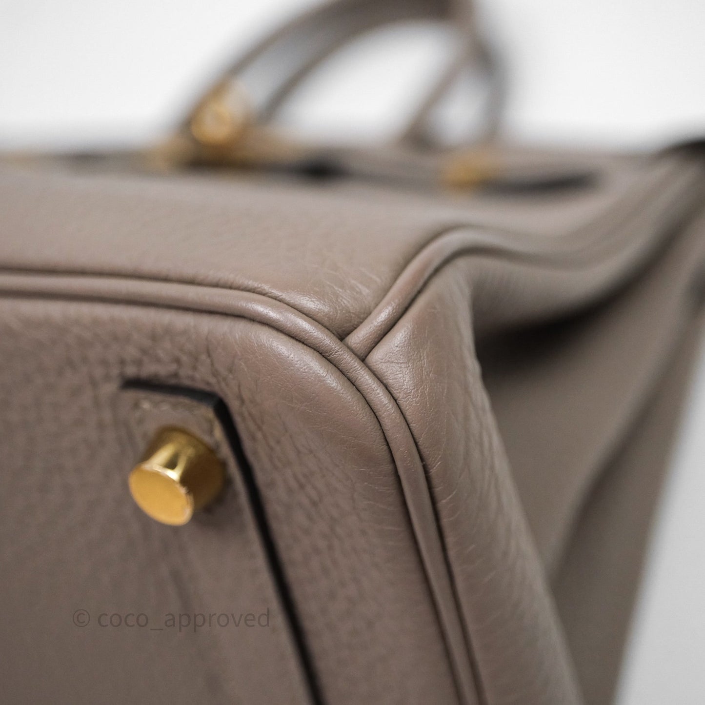 Hermes Birkin 25 Gris Asphalte M8 Togo Gold Hardware
