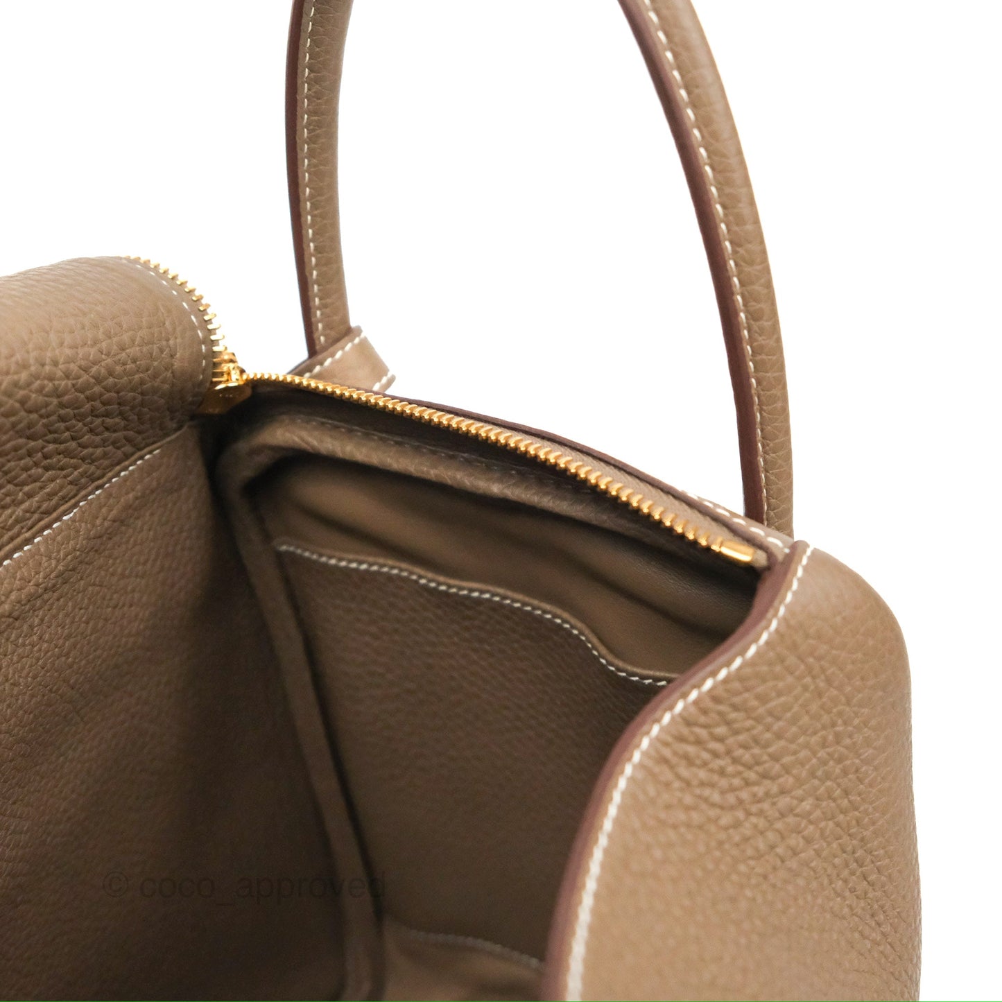 Hermès Lindy 30 Etoupe Clemence Gold Hardware