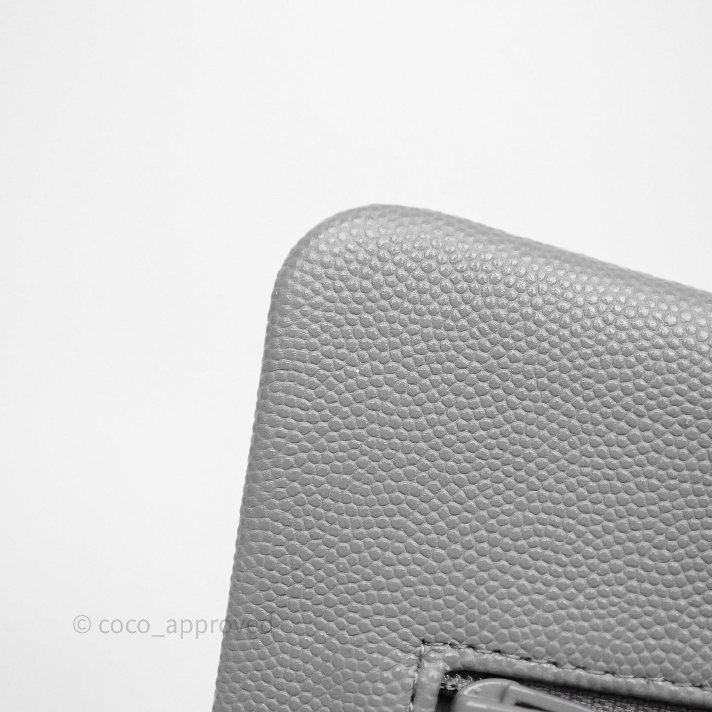 Chanel Small Classic Flap Quilted Grey Caviar Gold Hardware