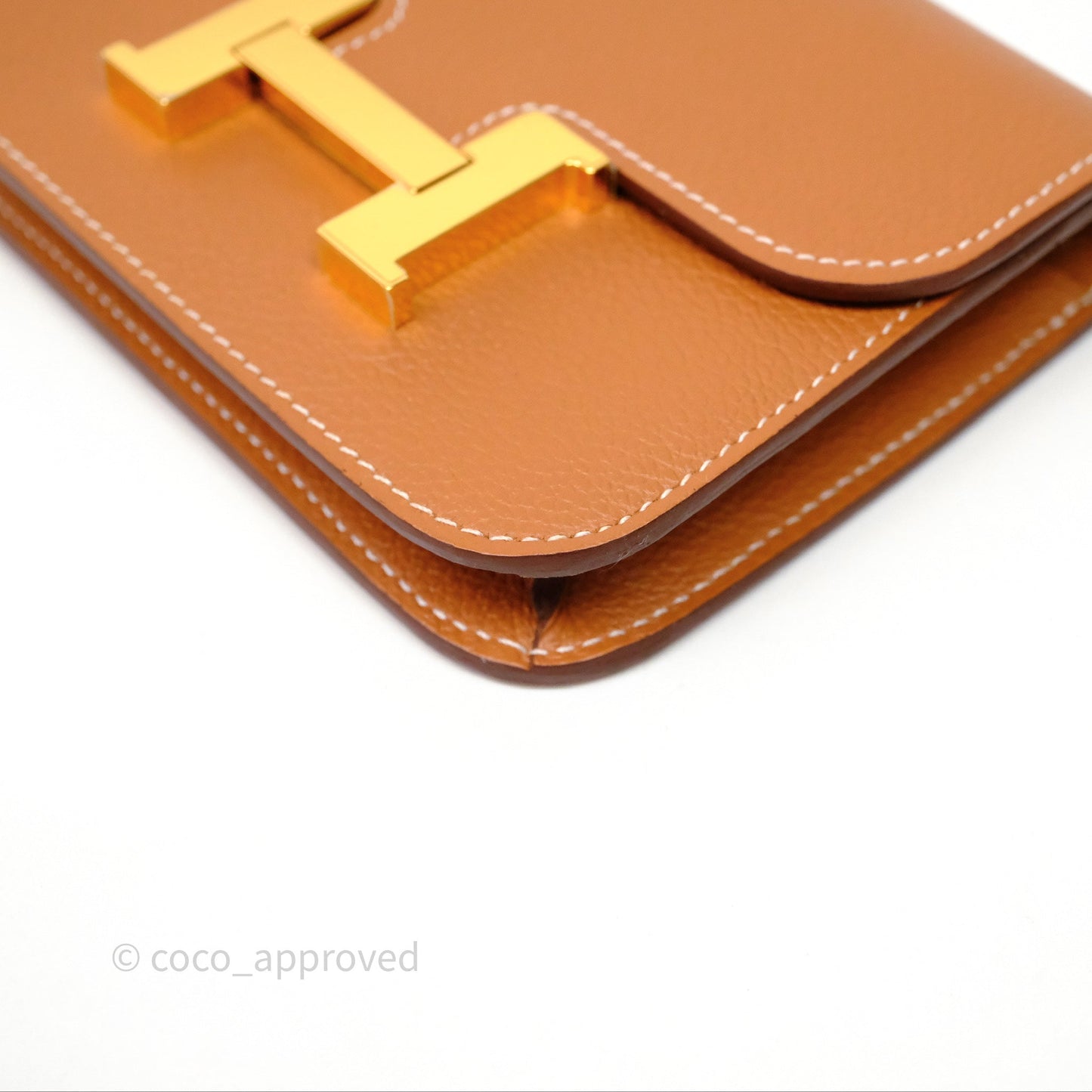 Hermès Constance Slim Wallet Gold 37 Evercolor Gold Hardware