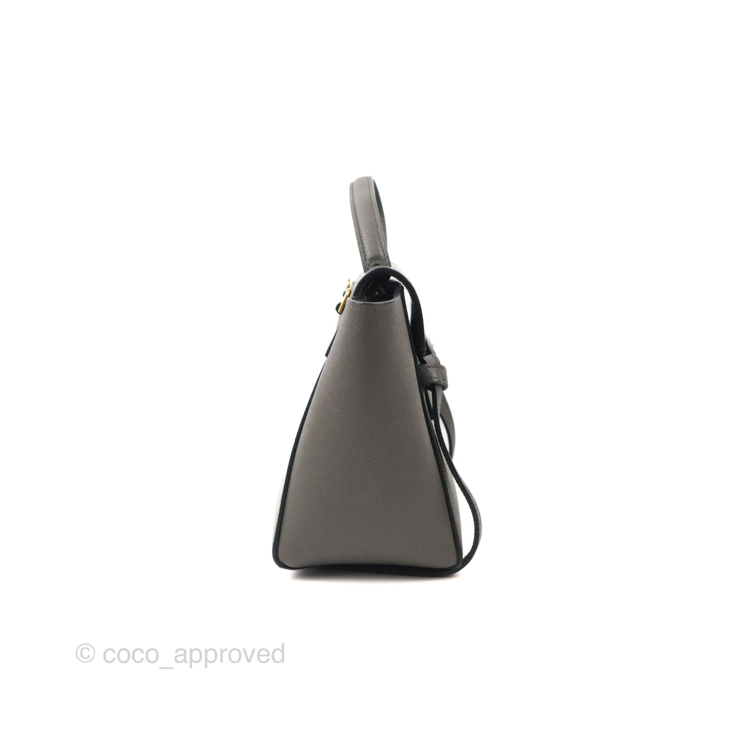 Celine Nano Belt Bag Grey Grained Calfskin Gold Hardware