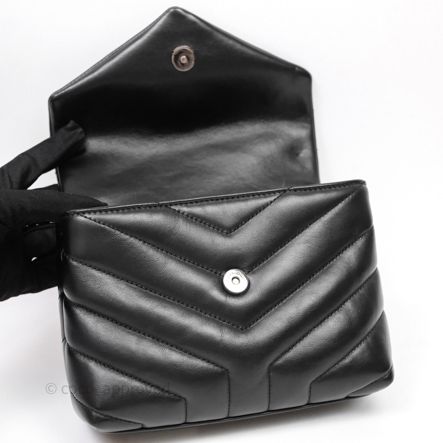 Saint Laurent Loulou Toy Quilted Leather Shoulder Bag Black