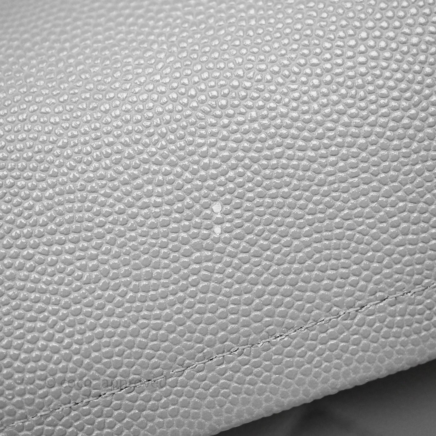 Chanel Small Classic Flap Quilted Grey Caviar Gold Hardware