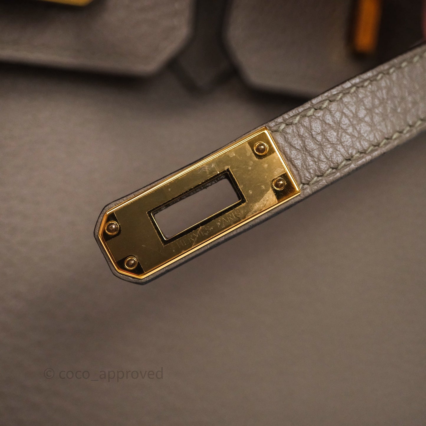 Hermes Birkin 25 Gris Asphalte M8 Togo Gold Hardware