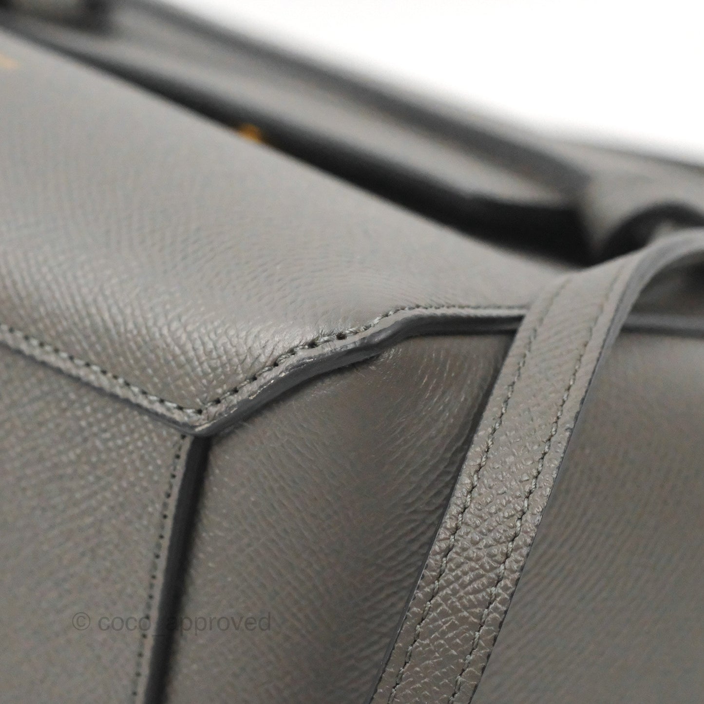 Celine Nano Belt Bag Grey Grained Calfskin Gold Hardware