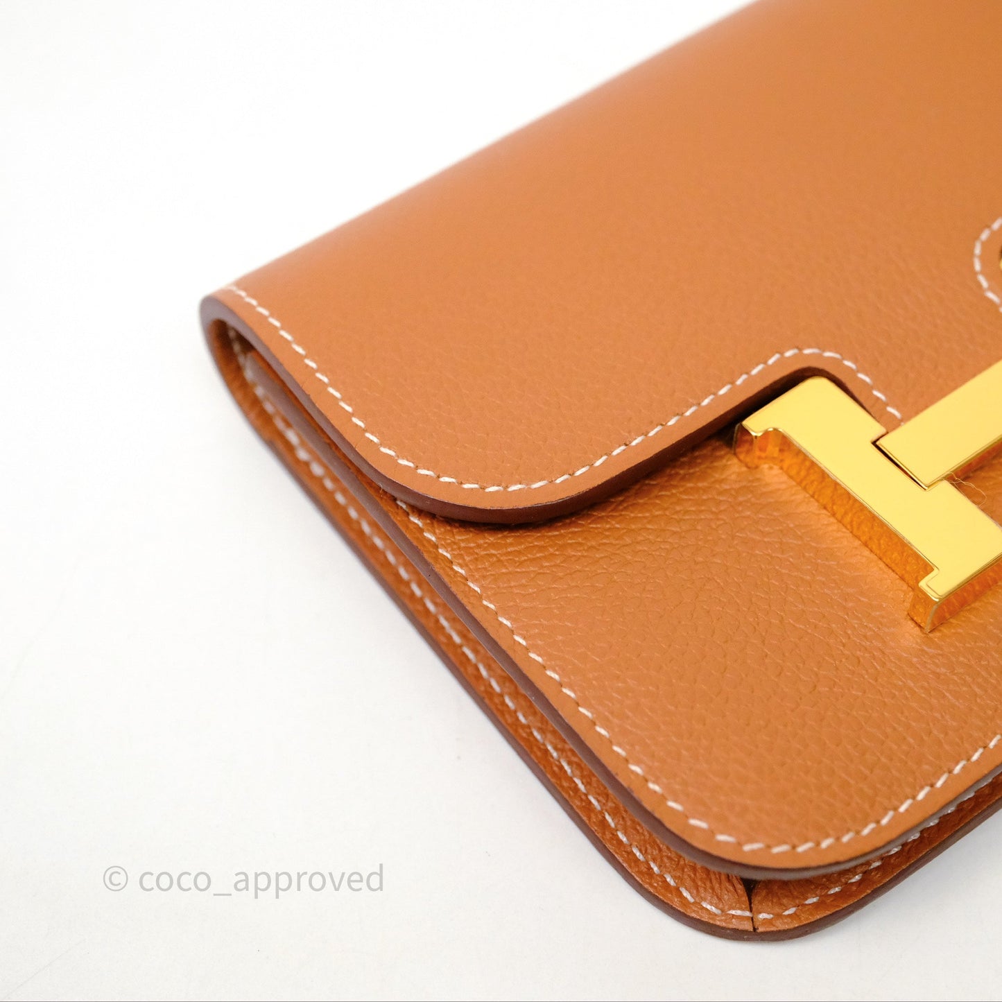 Hermès Constance Slim Wallet Gold 37 Evercolor Gold Hardware
