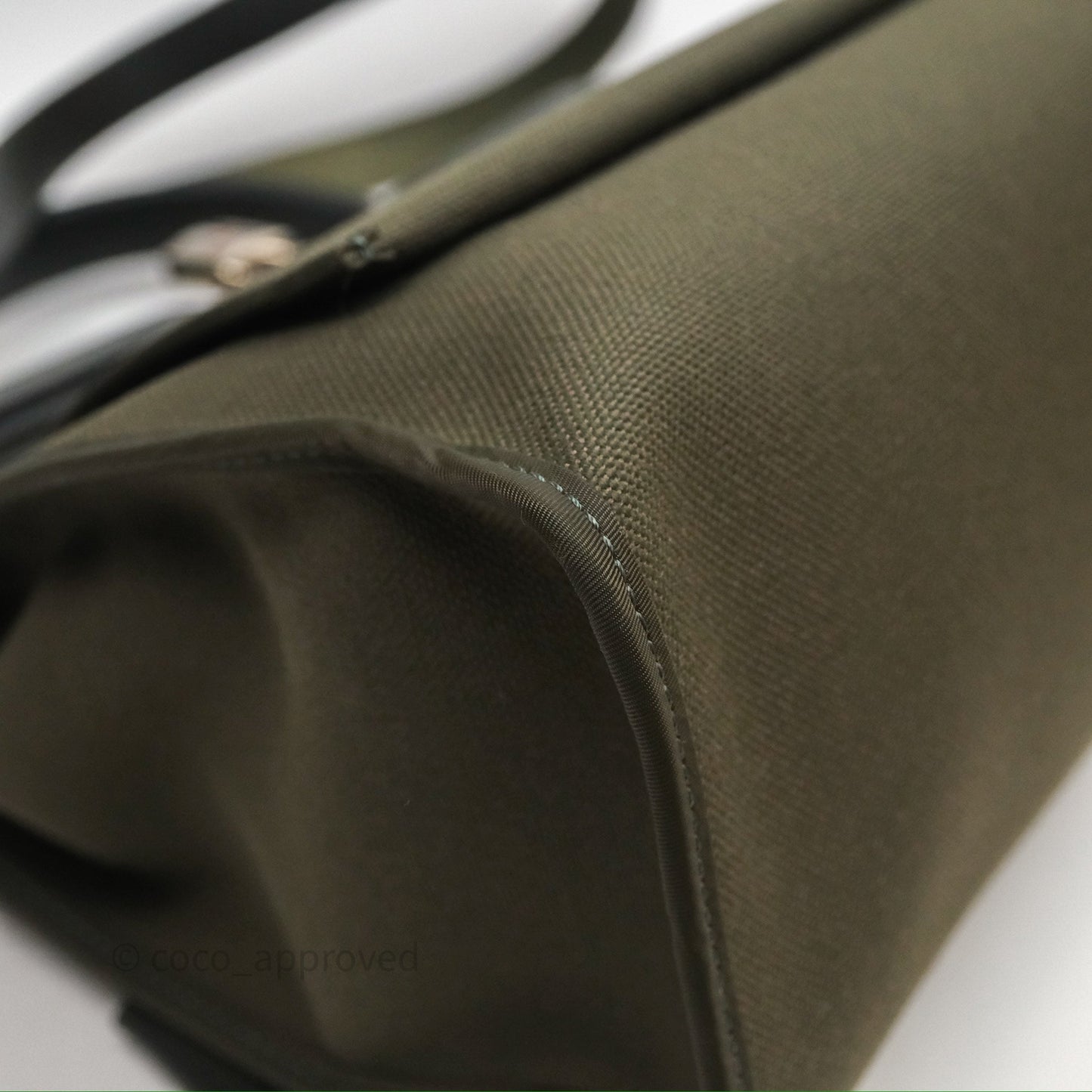 Hermès Herbag Zip 31 Khaki Canvas Palladium Hardware