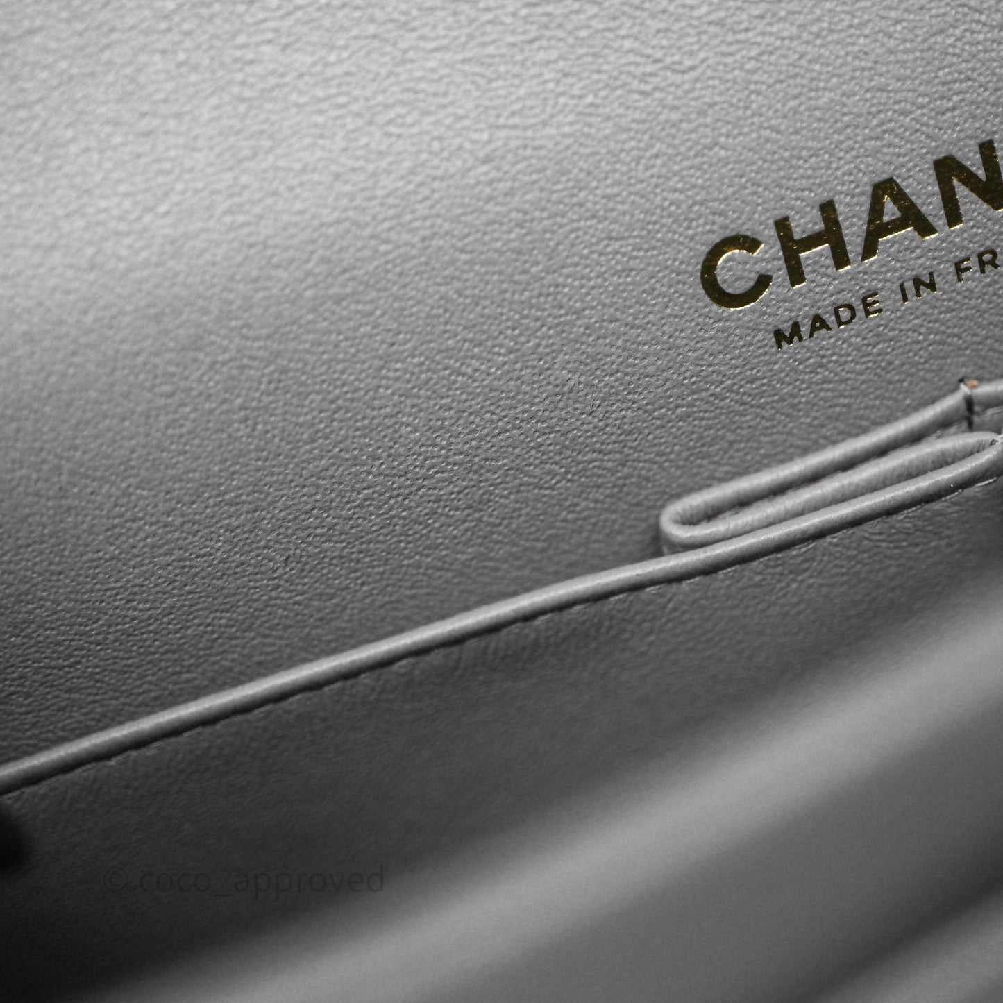 Chanel Small Classic Flap Quilted Grey Caviar Gold Hardware